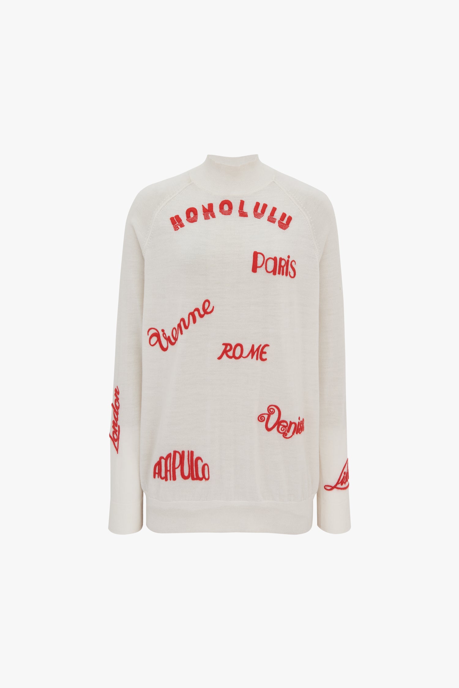 City Embroidered Jumper In Red