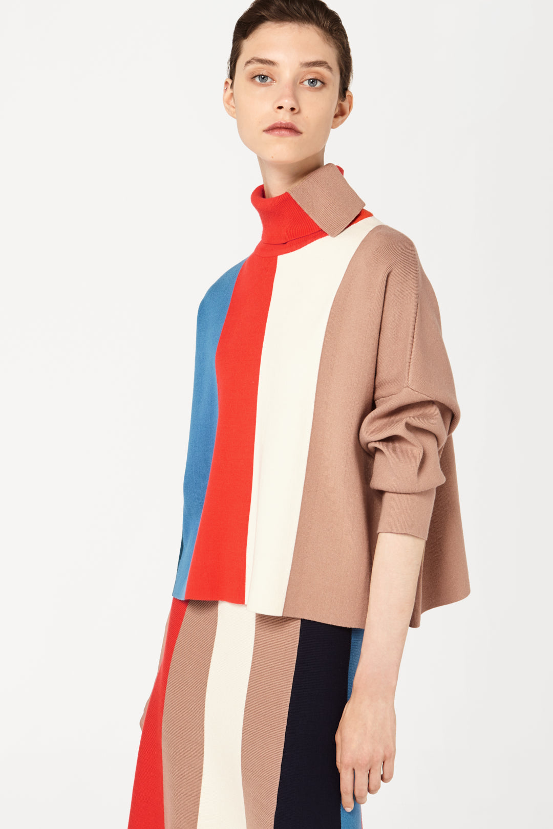Block Stripe Skirt In Multicolour