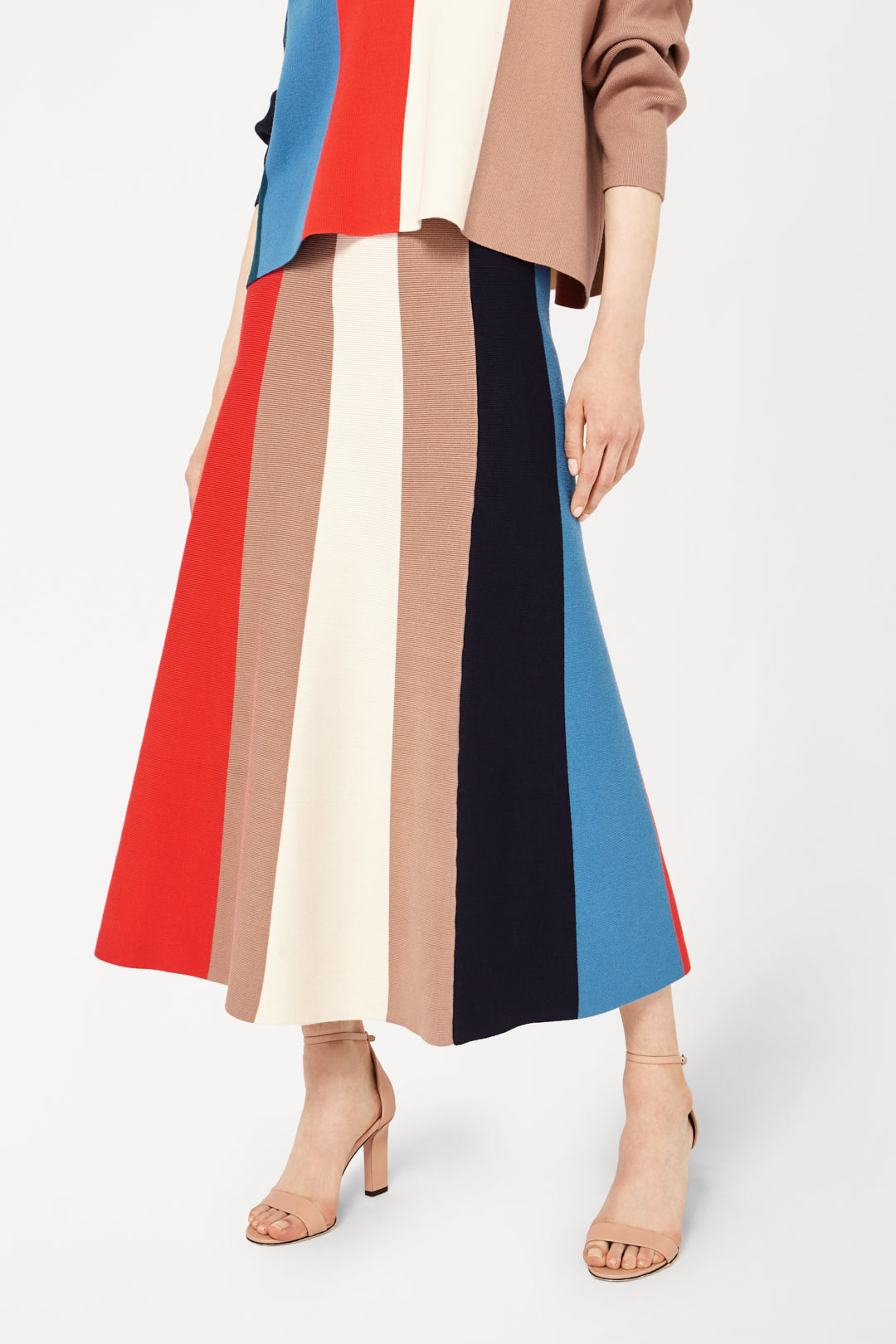 Block Stripe Skirt In Multicolour