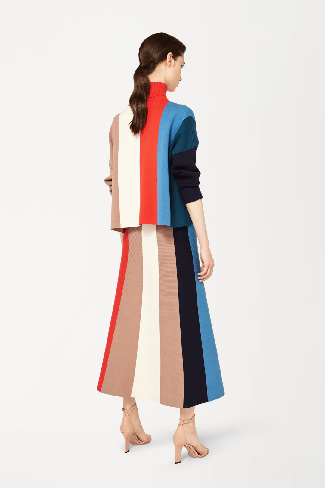 Block Stripe Skirt In Multicolour