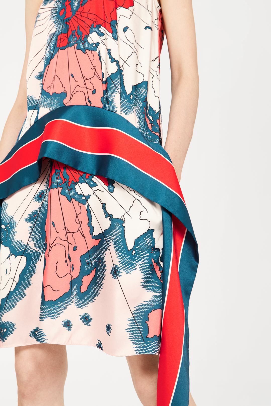 Scarf Dress in Map Print