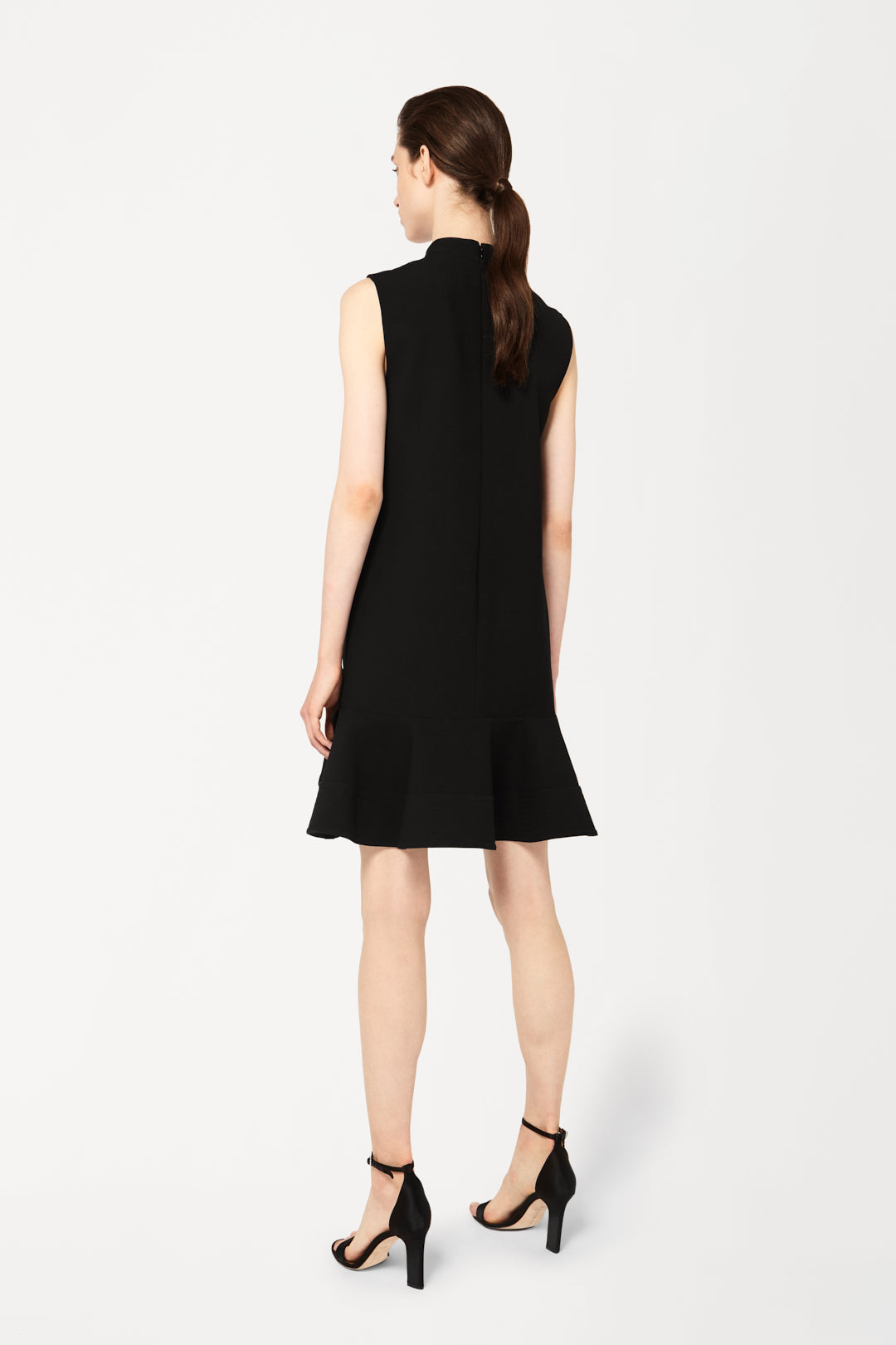 Peplum Hem Mini Dress in Black