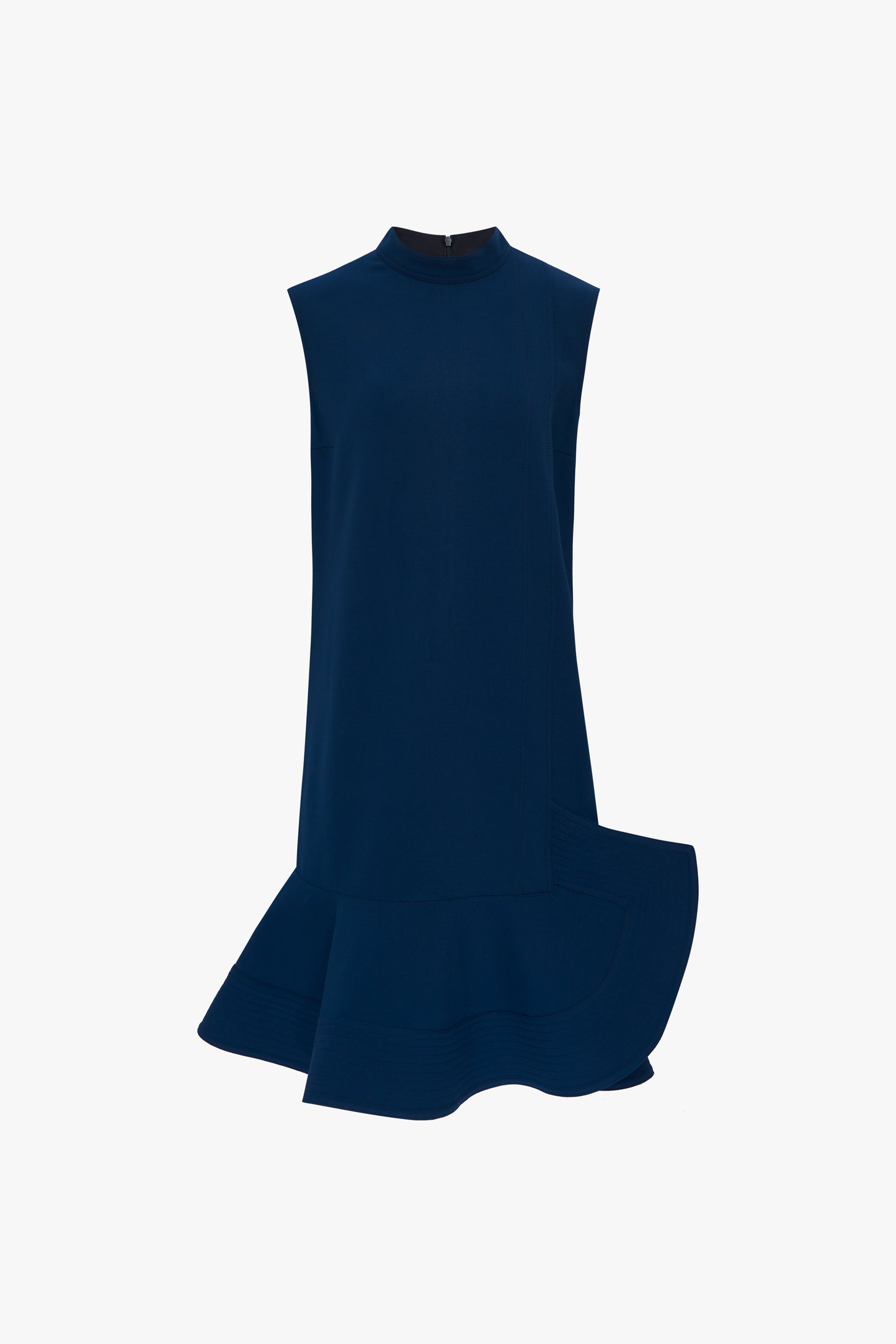 Peplum Hem Mini Dress in Petrol Blue