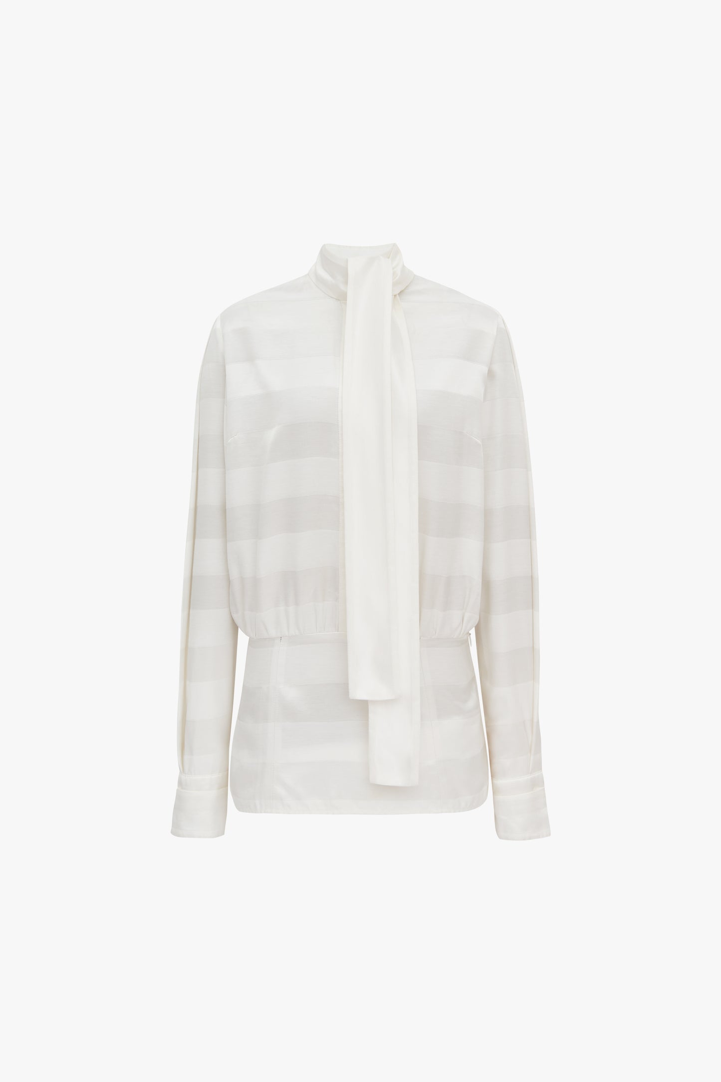 Tie Neck Shirt in Ivory White