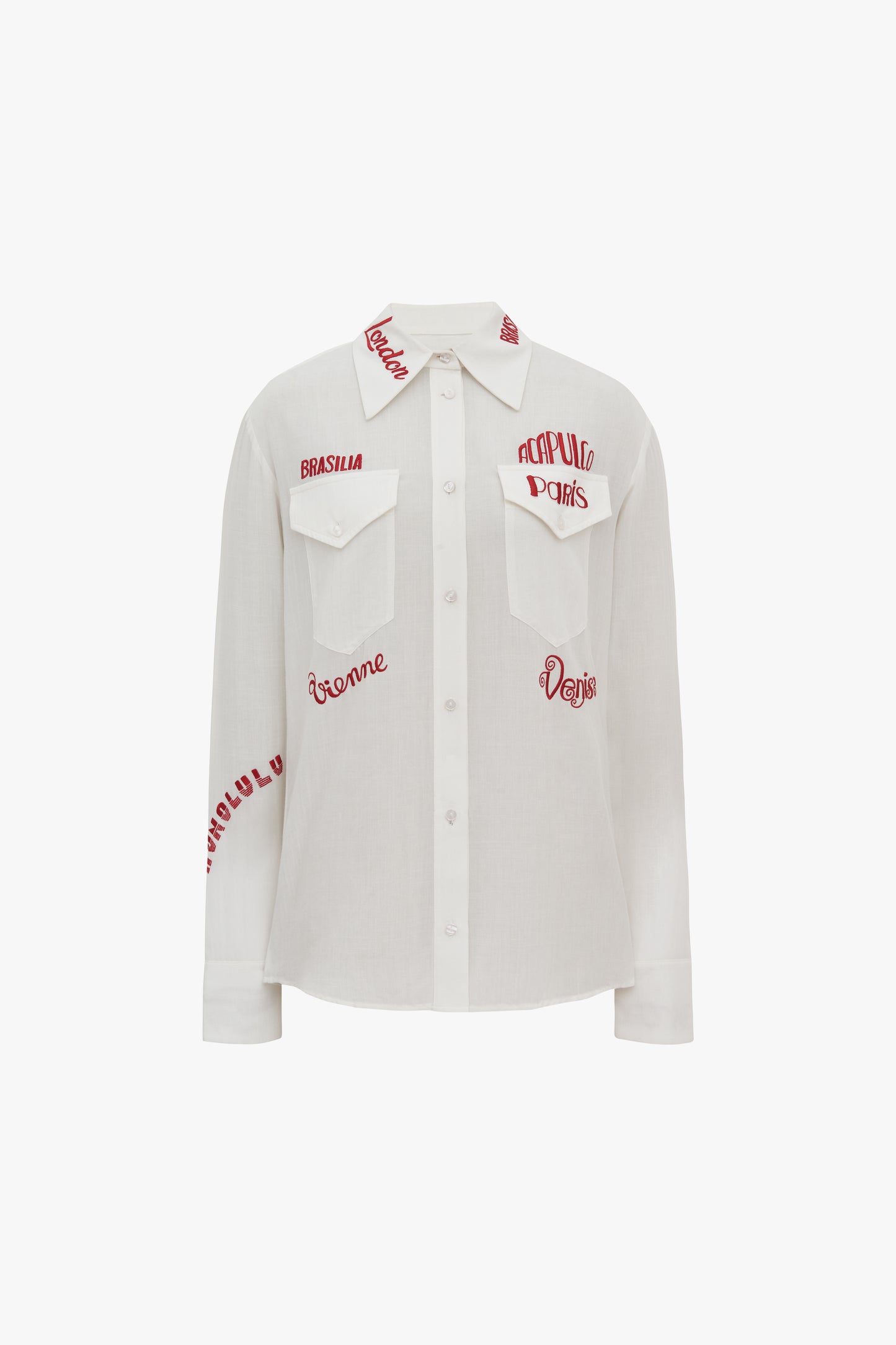 City Embroidered Shirt in White