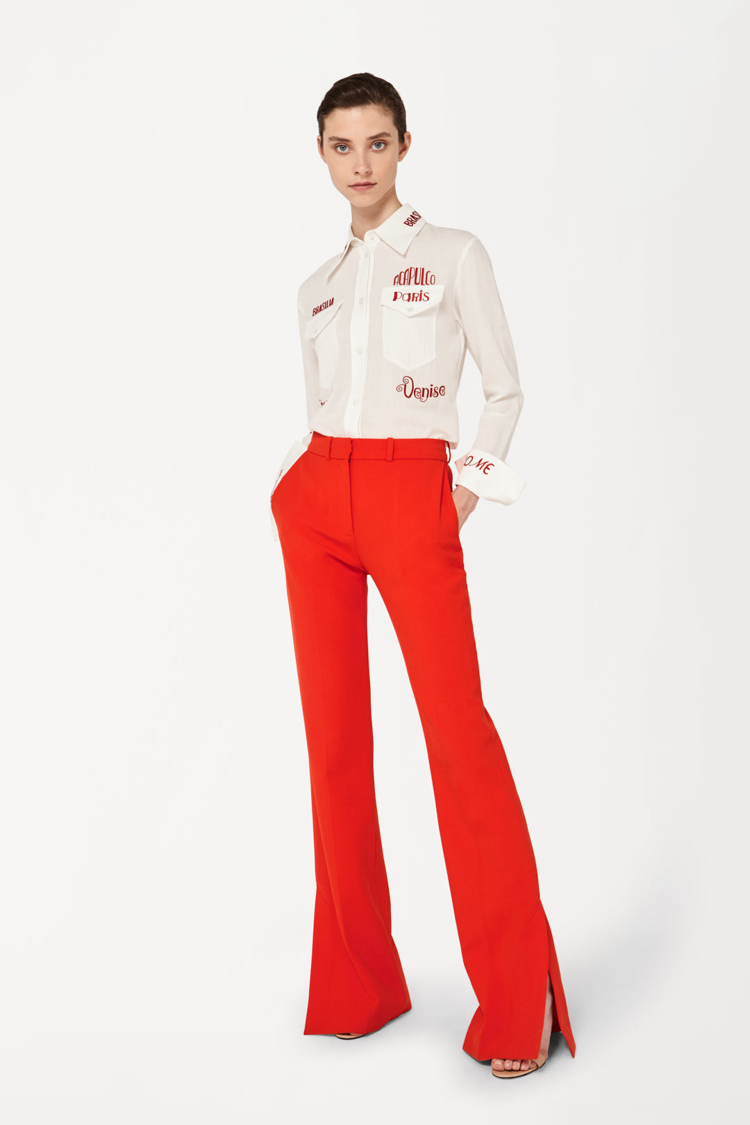 City Embroidered Shirt in White