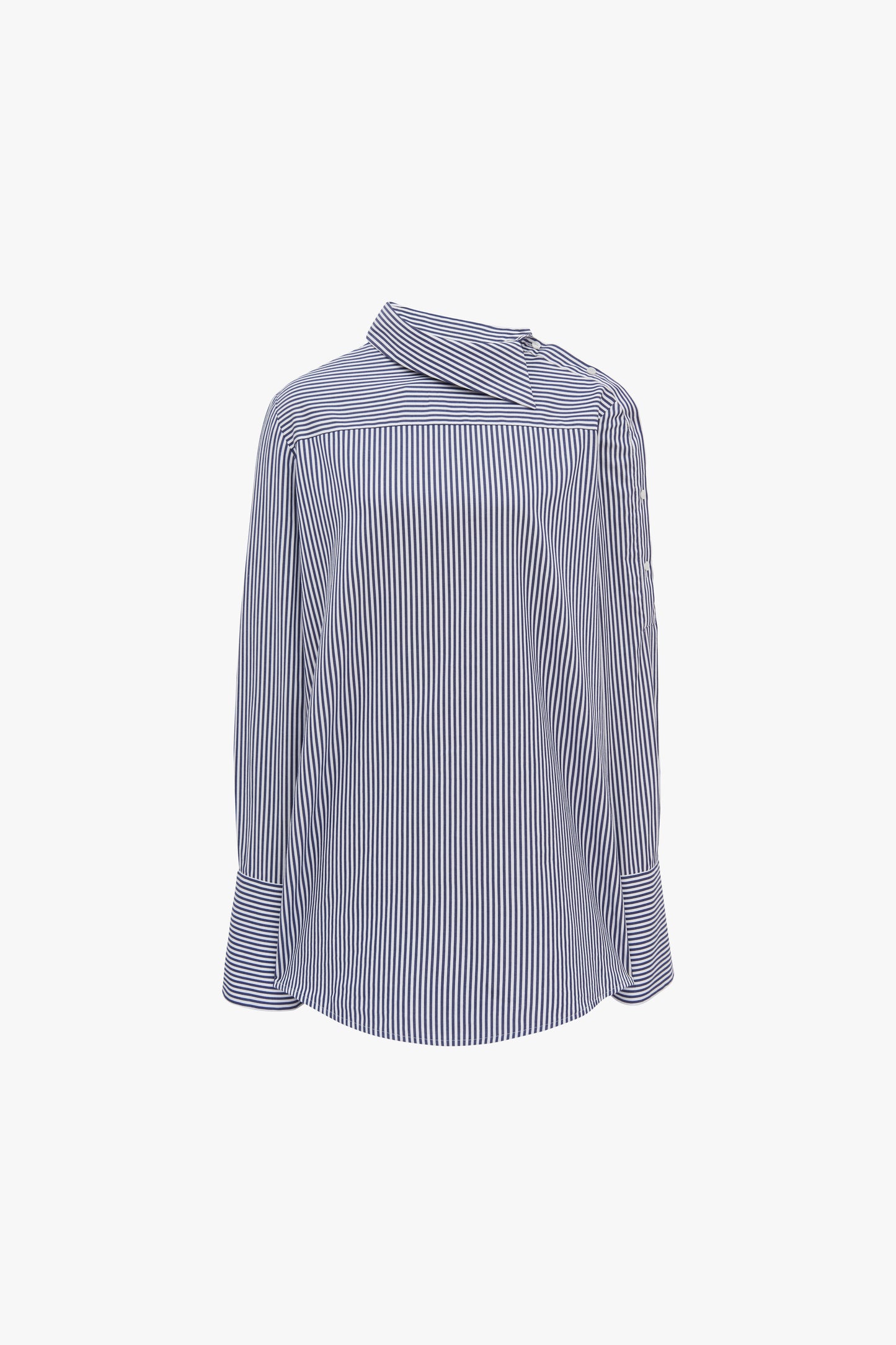 Off-Shoulder Shirt in Bengal Stripe