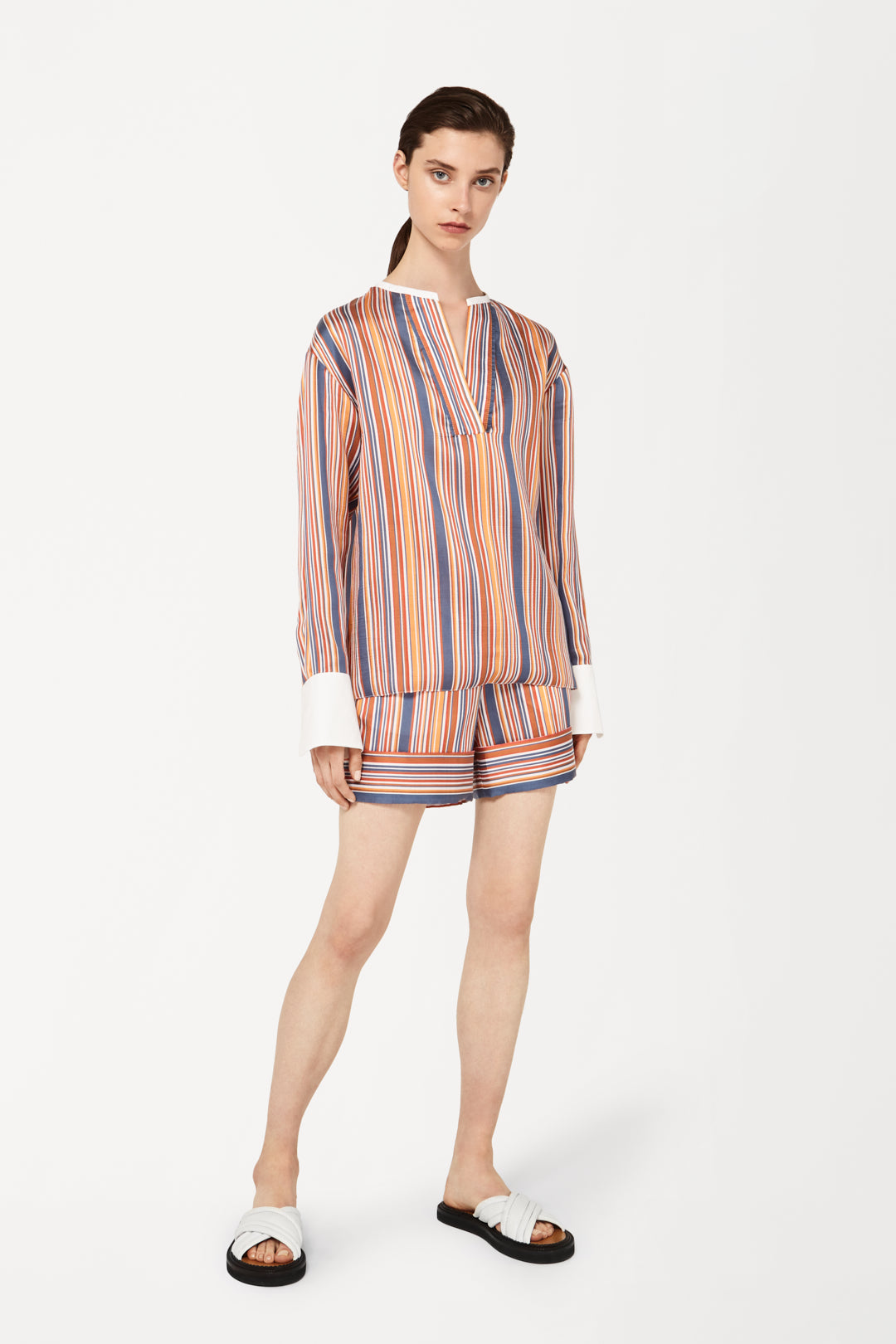Popover Shirt in Multi Stripe