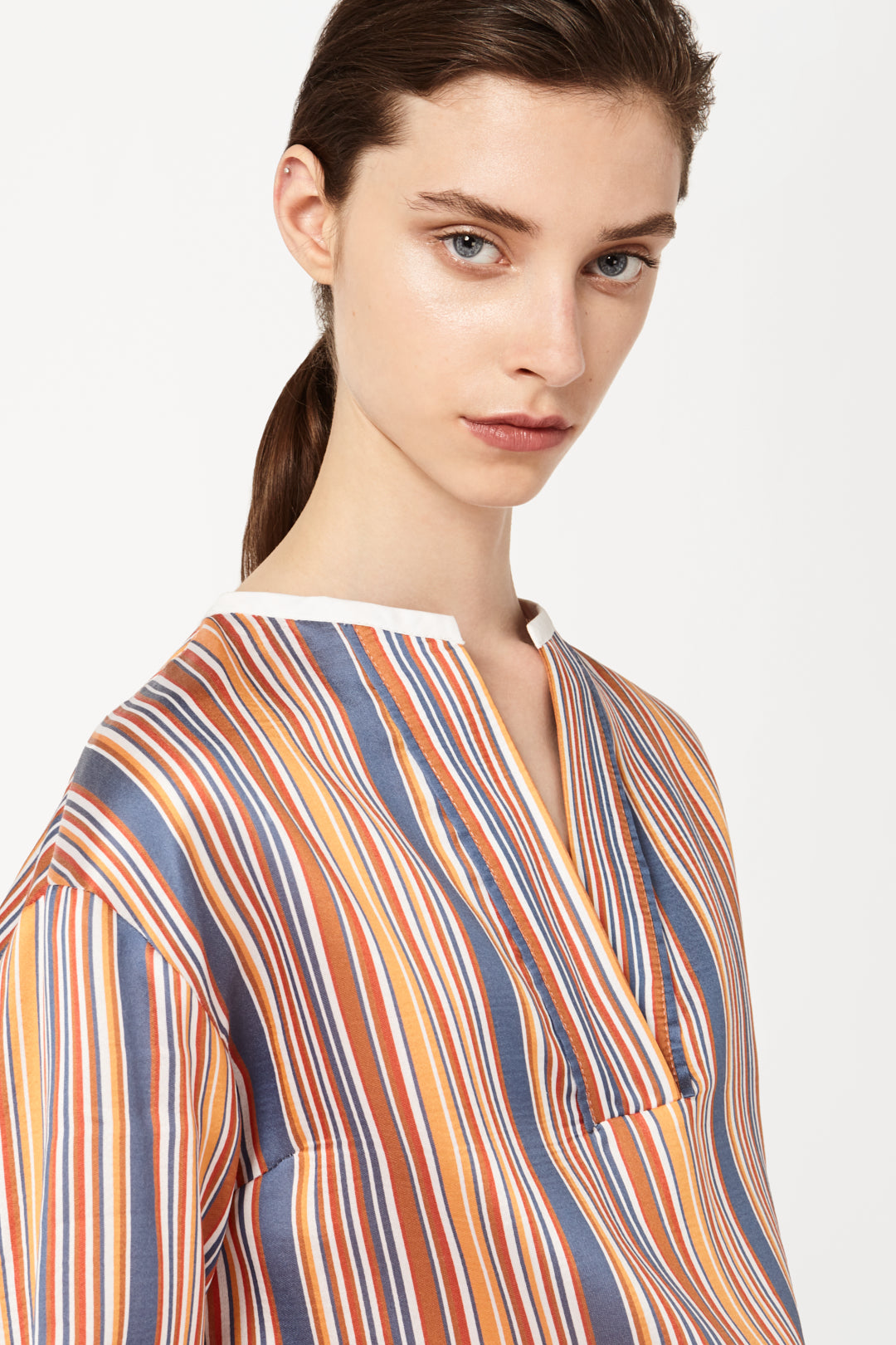 Popover Shirt in Multi Stripe
