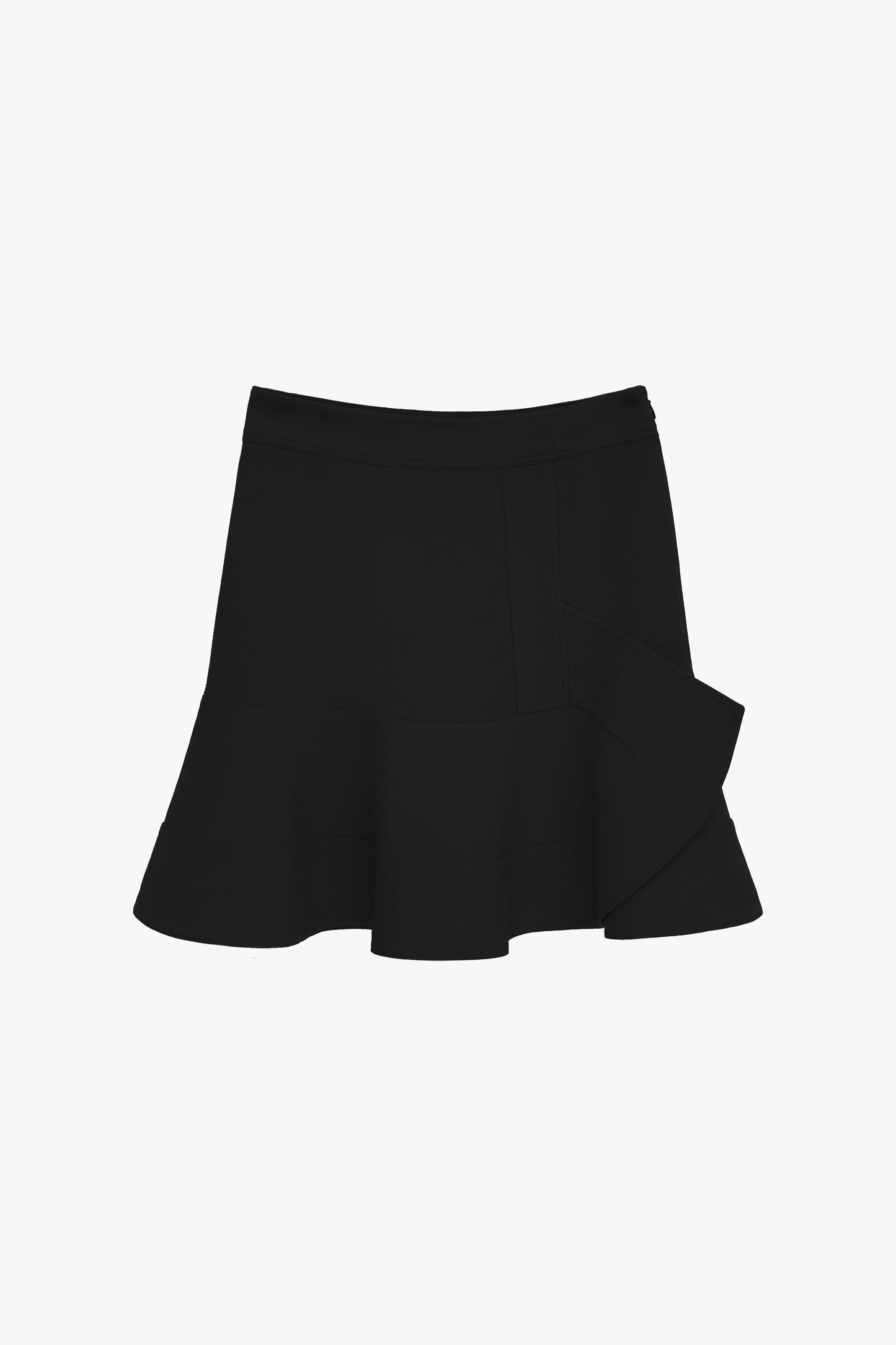 Peplum Hem Skirt In Black