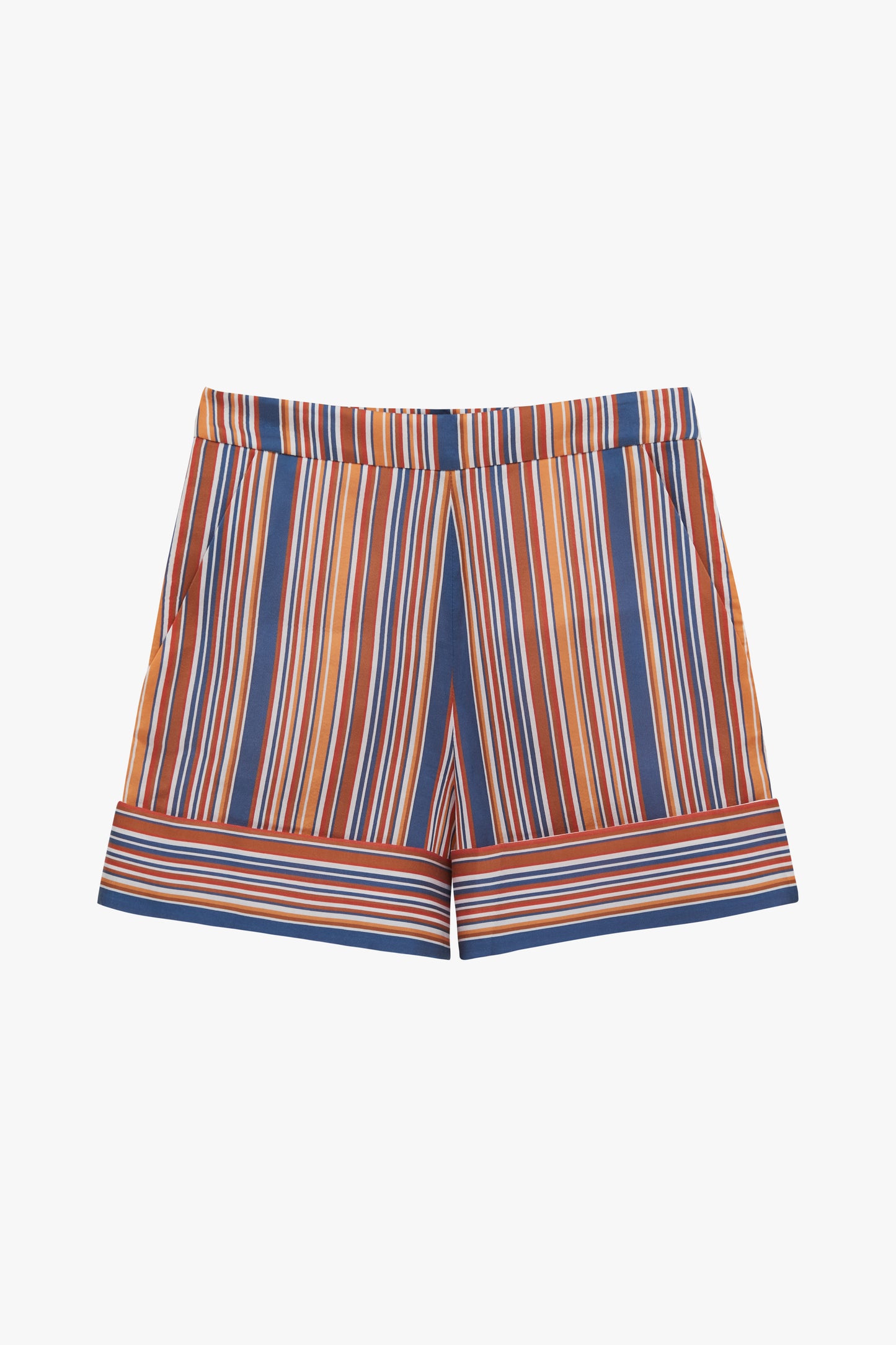 Wide-Leg Shorts in Multi Stripe