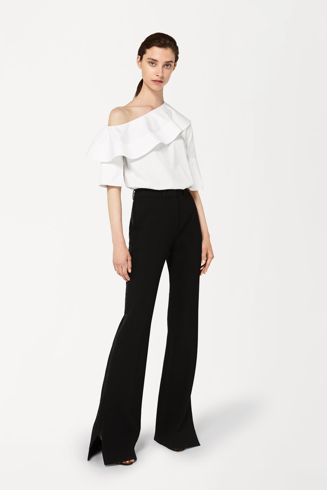 One-Shoulder Ruffle Top in White