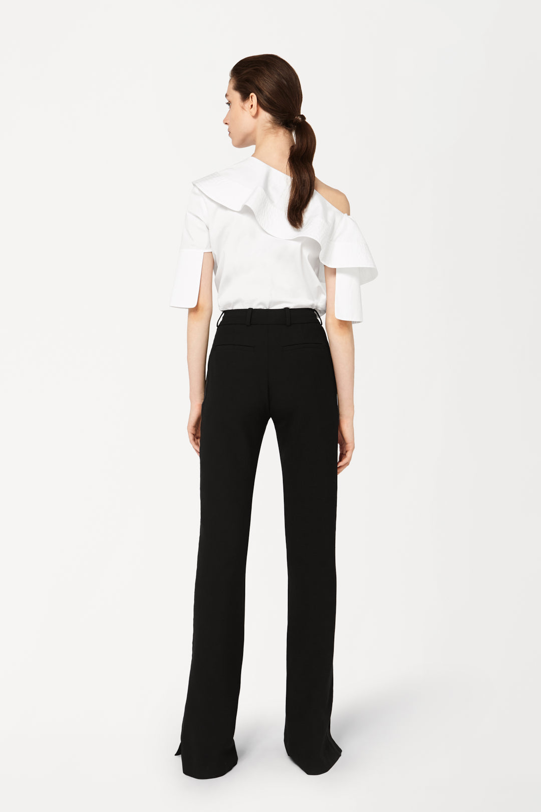 One-Shoulder Ruffle Top in White