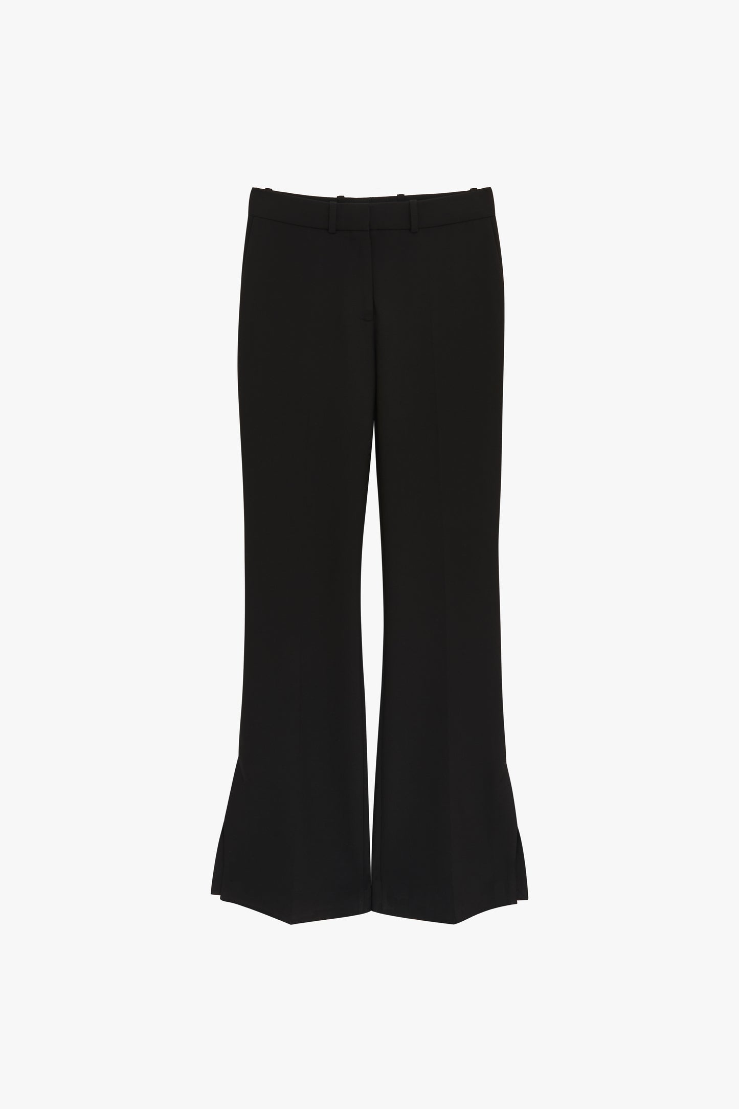 Split Hem Tuxedo Victoria Trousers in Black