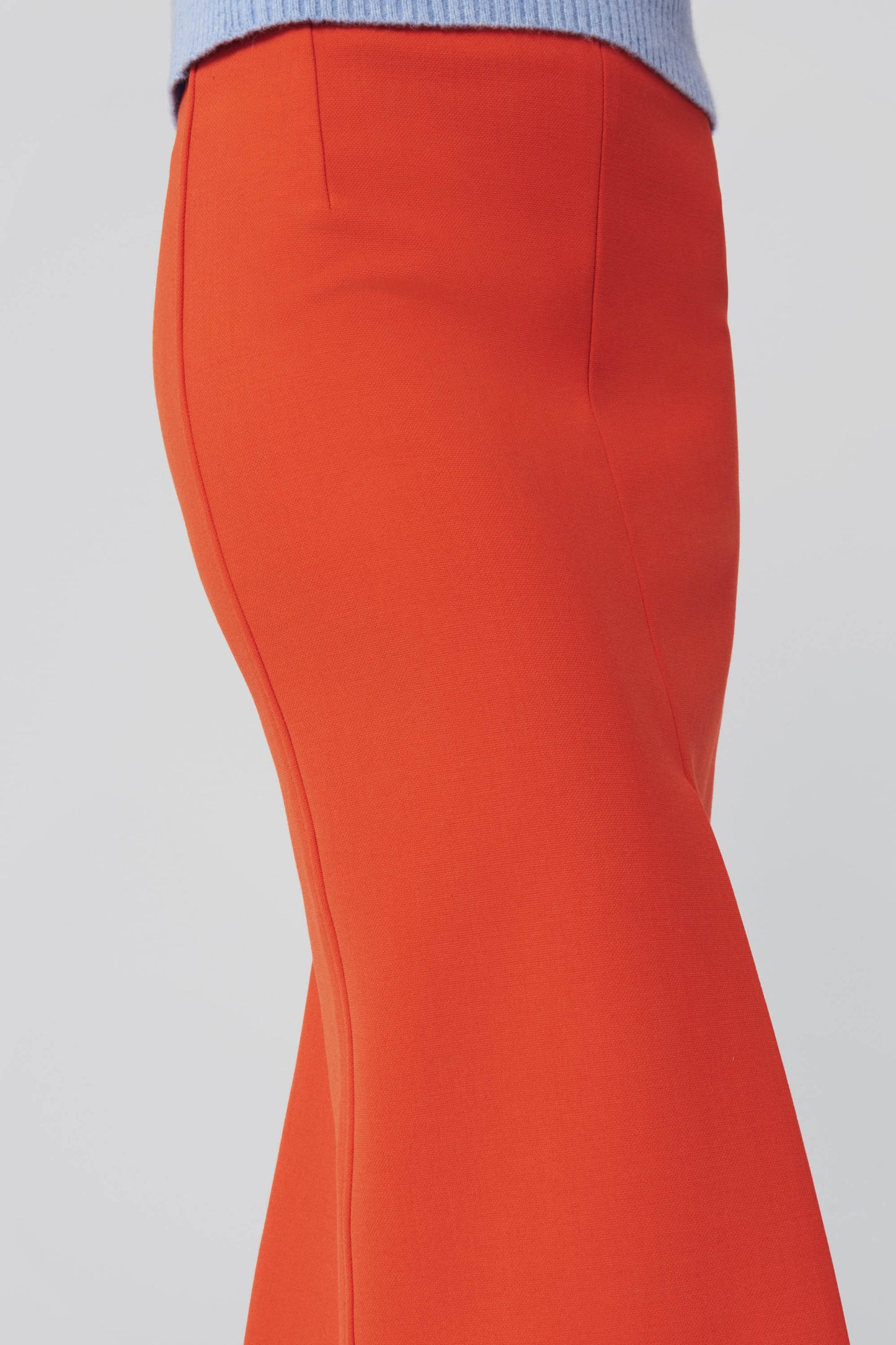 Box Pleat Midi Skirt in Orange