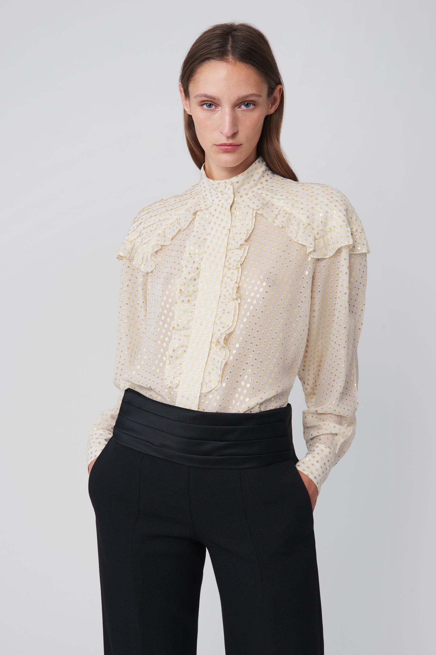 Cummerbund Tuxedo Trousers In Black