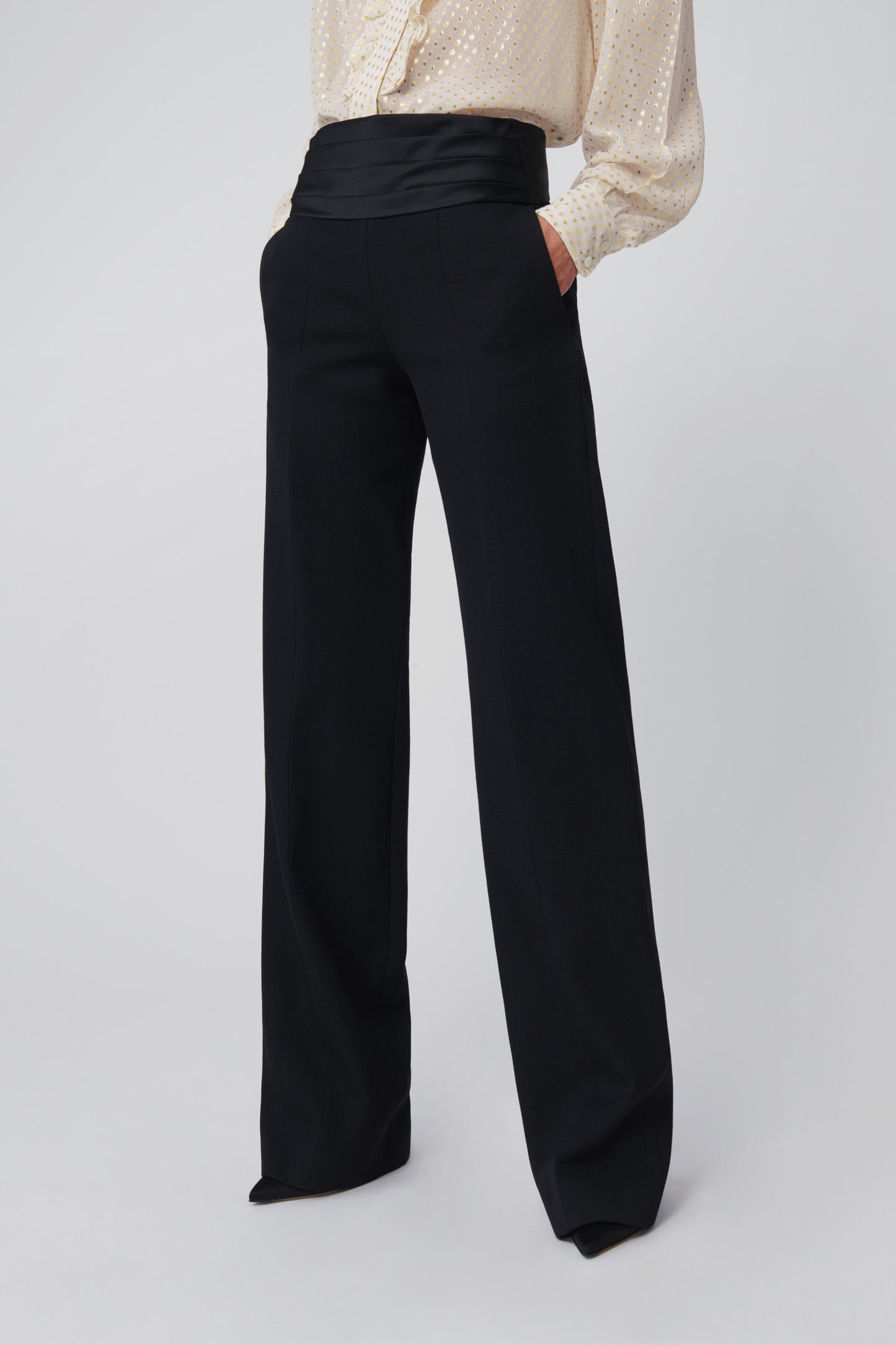 Cummerbund Tuxedo Trousers In Black