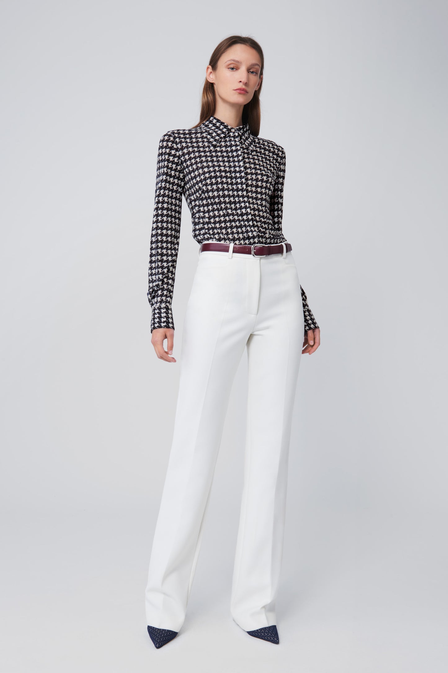 Straight Leg Trousers in White