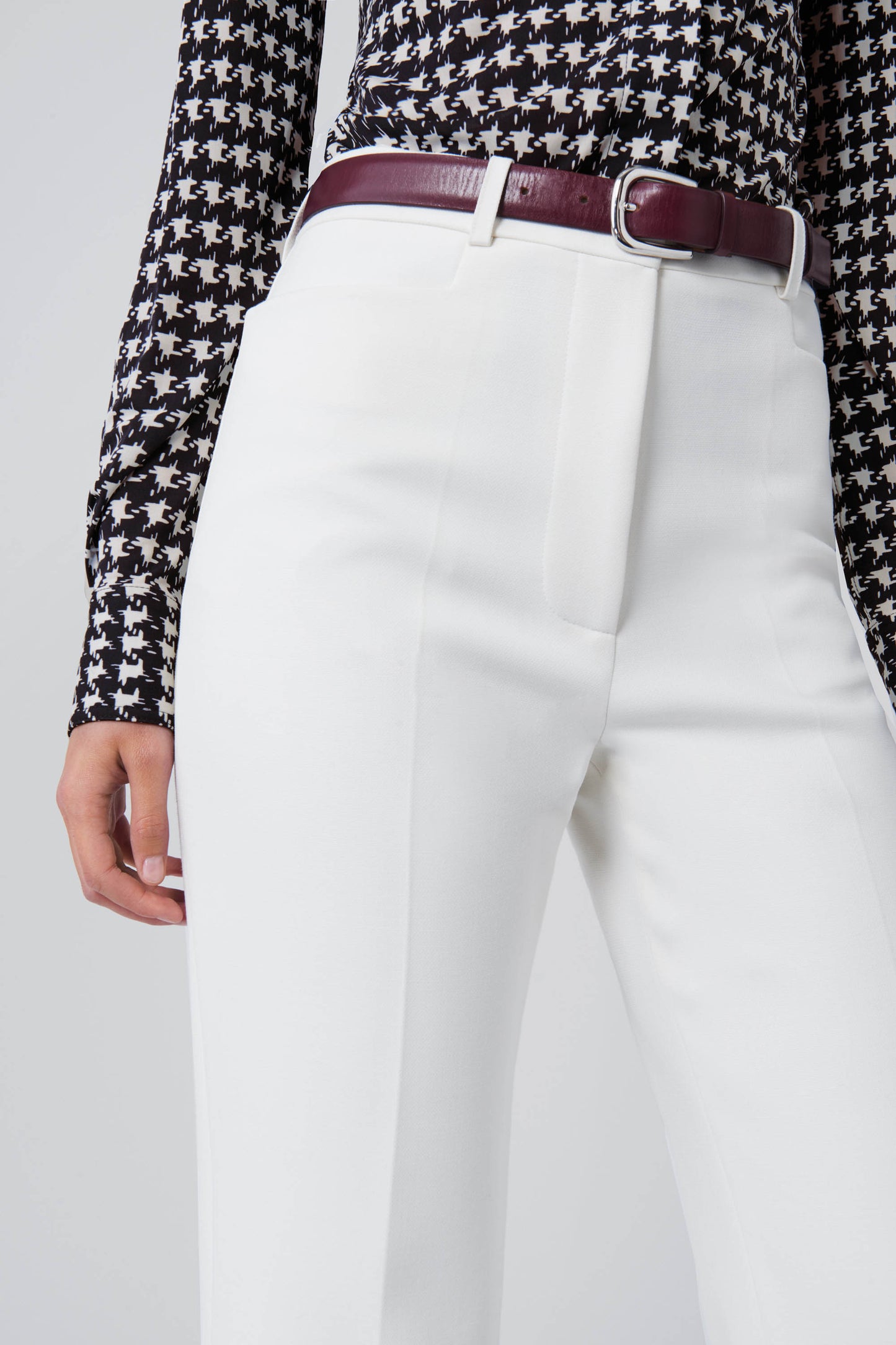Straight Leg Trousers in White