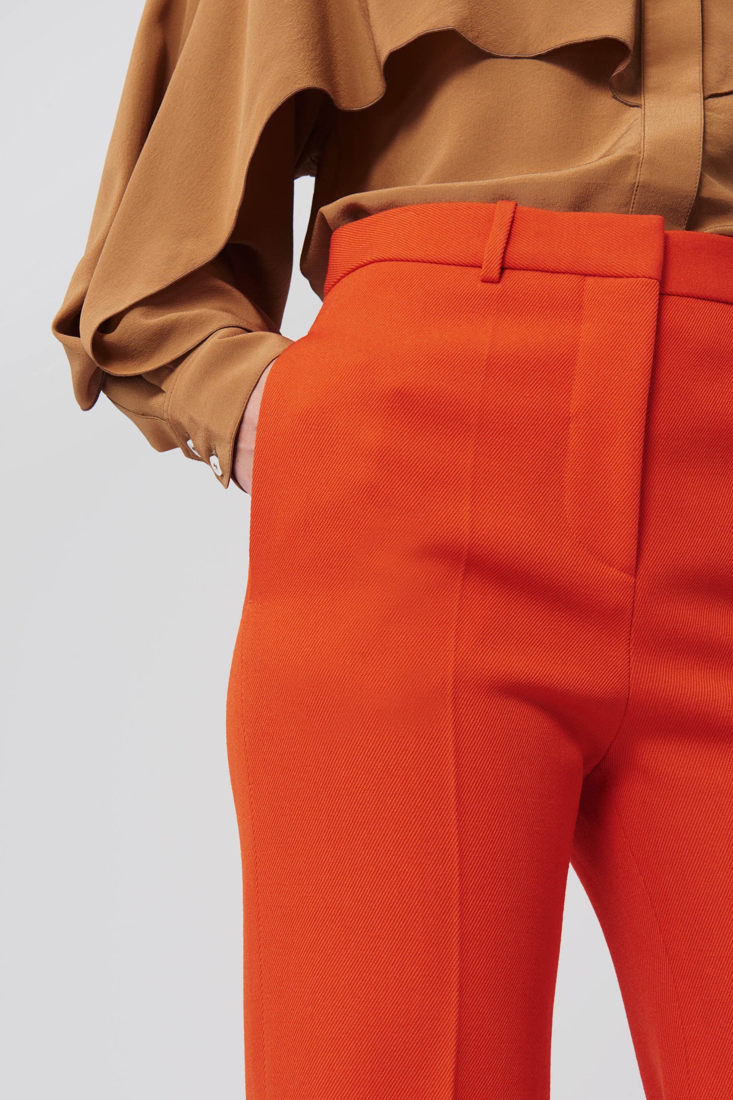 High Waisted Wide Leg Trousers in Orange