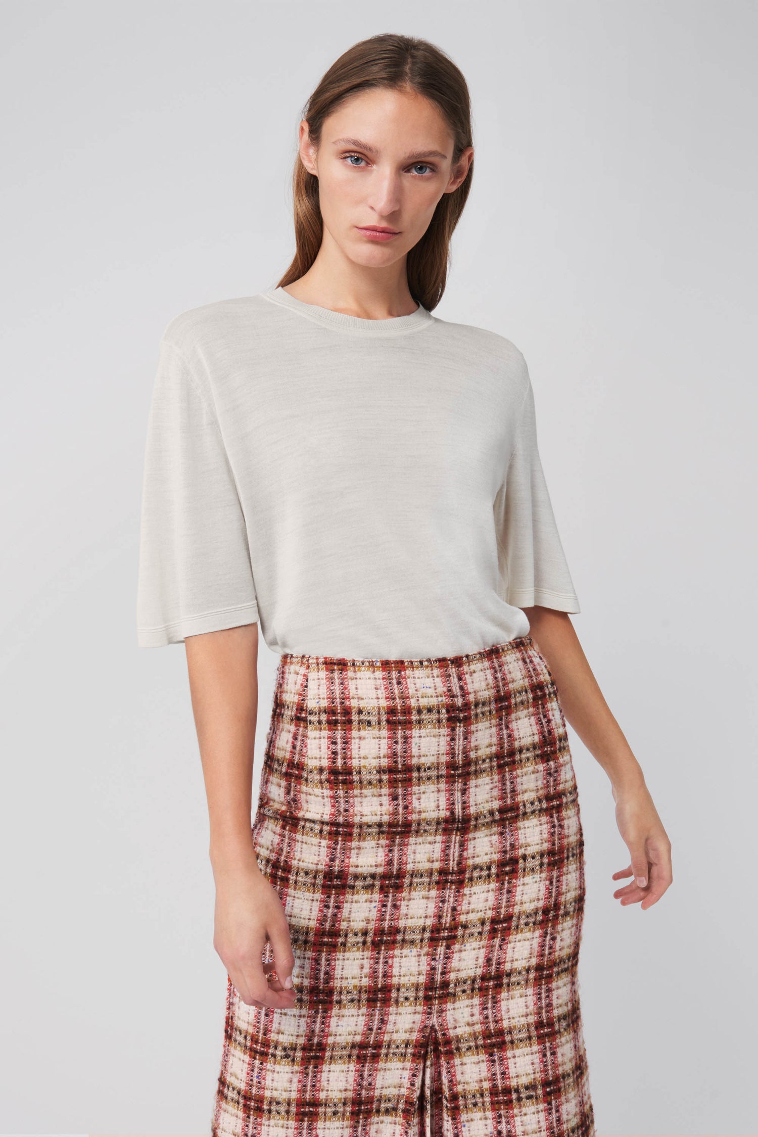 Knitted T-Shirt in Off-White