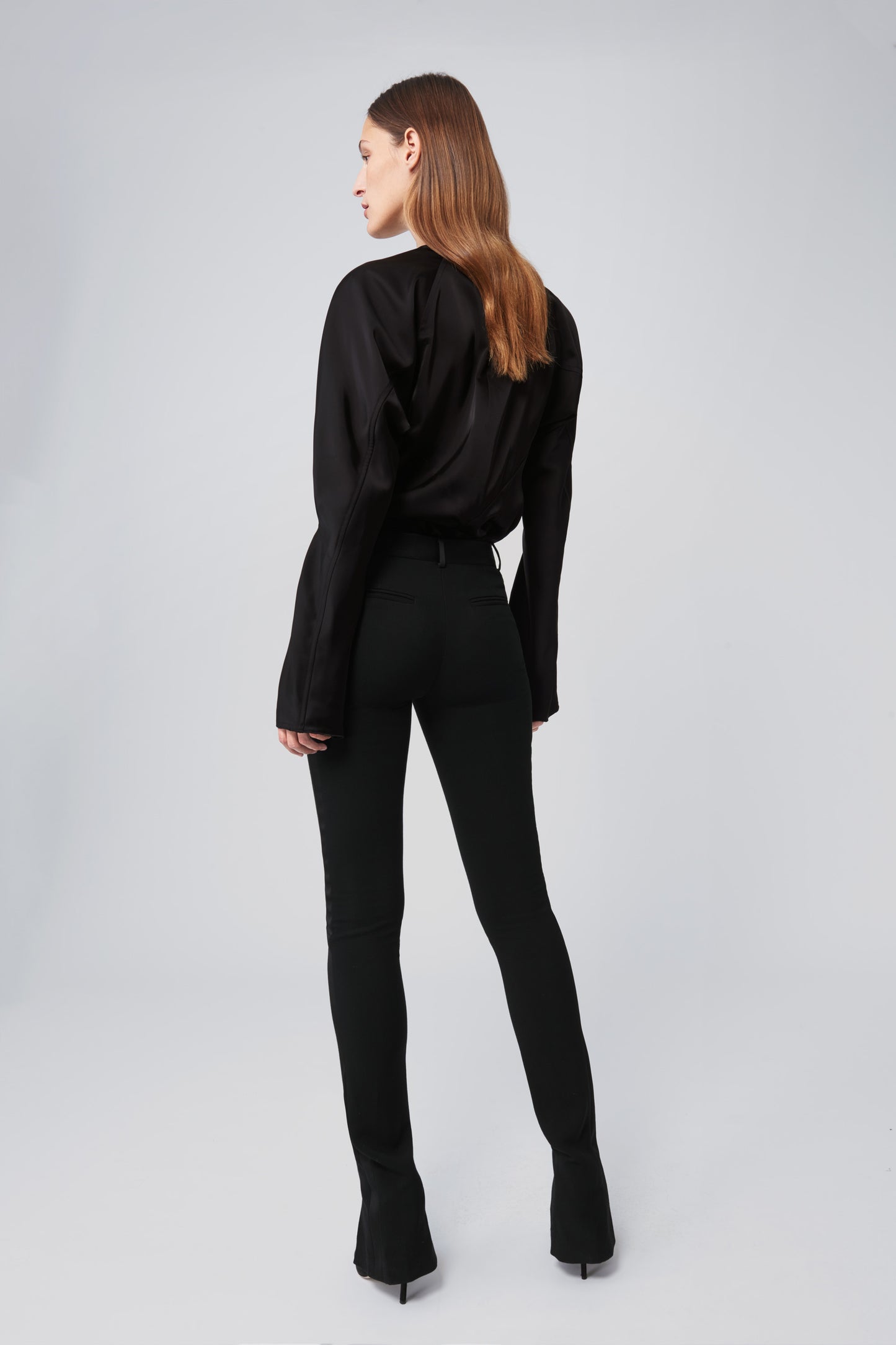 Pleat Sleeve Top in Black