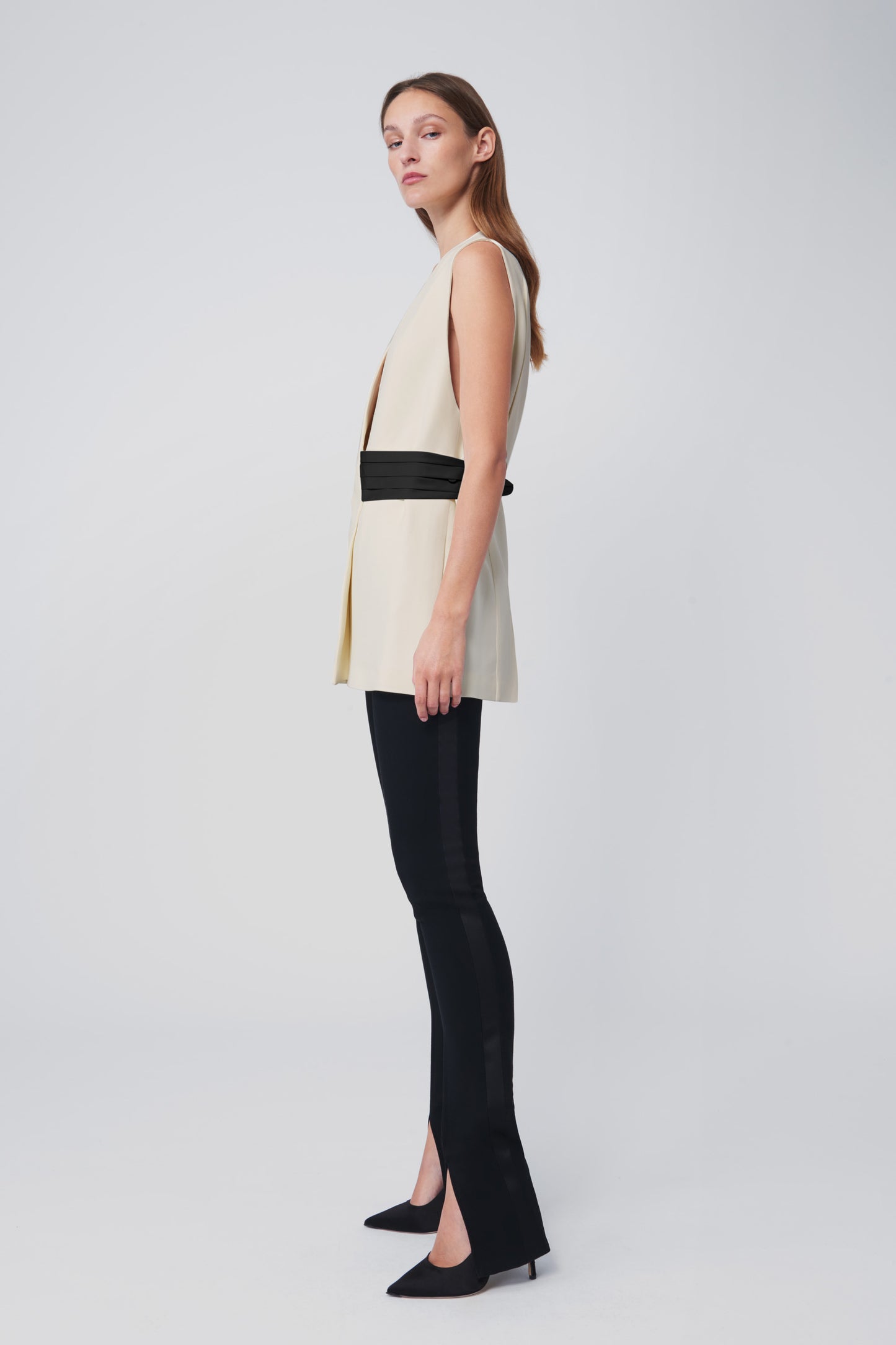 Tuxedo Gilet in Vanilla White