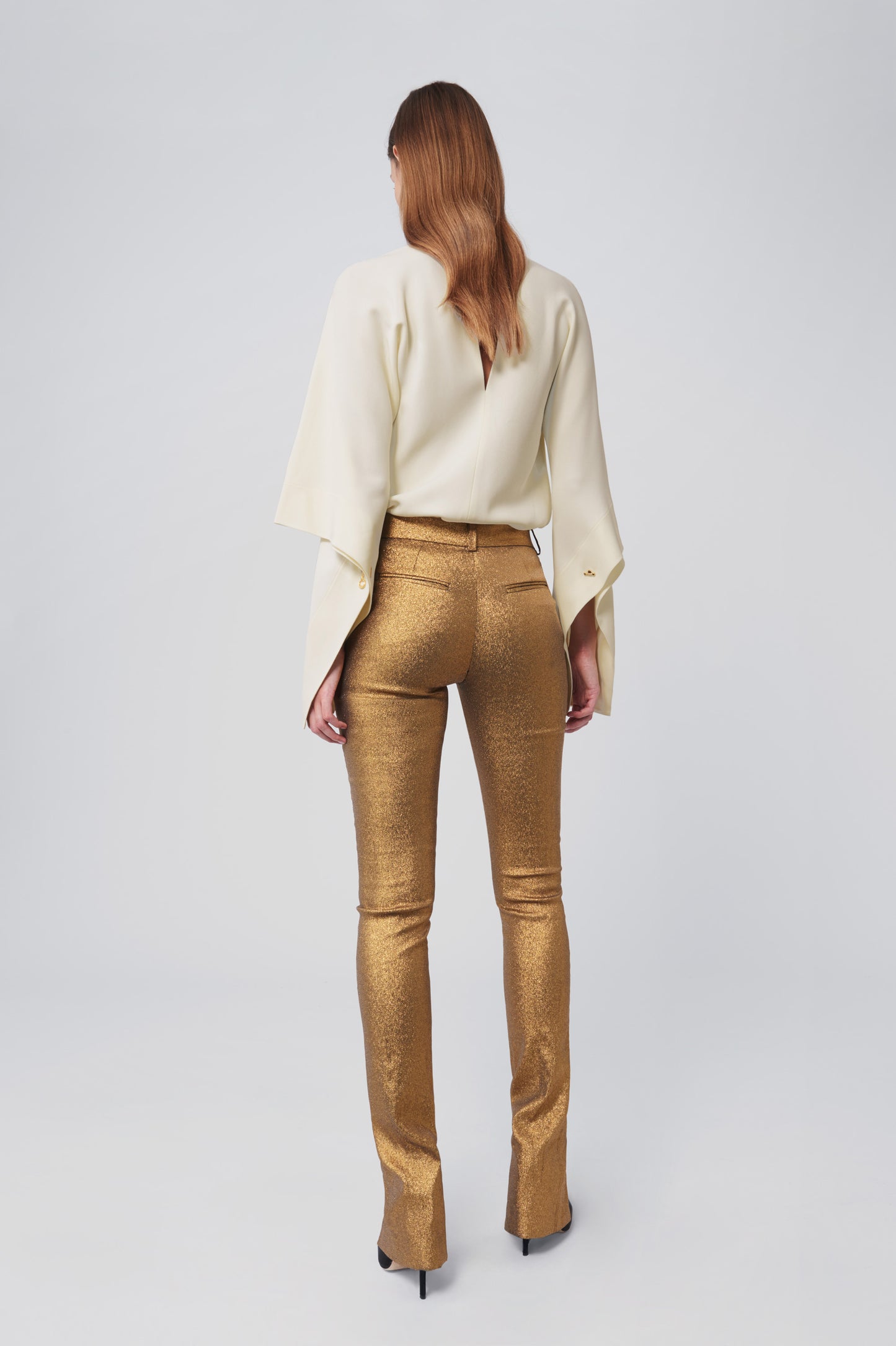 Draped Sleeve Top in Vanilla White