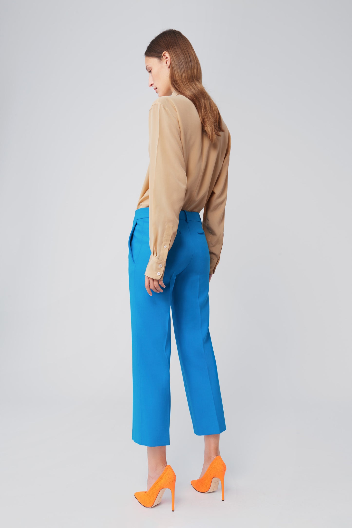 Cropped Trousers in Turquoise