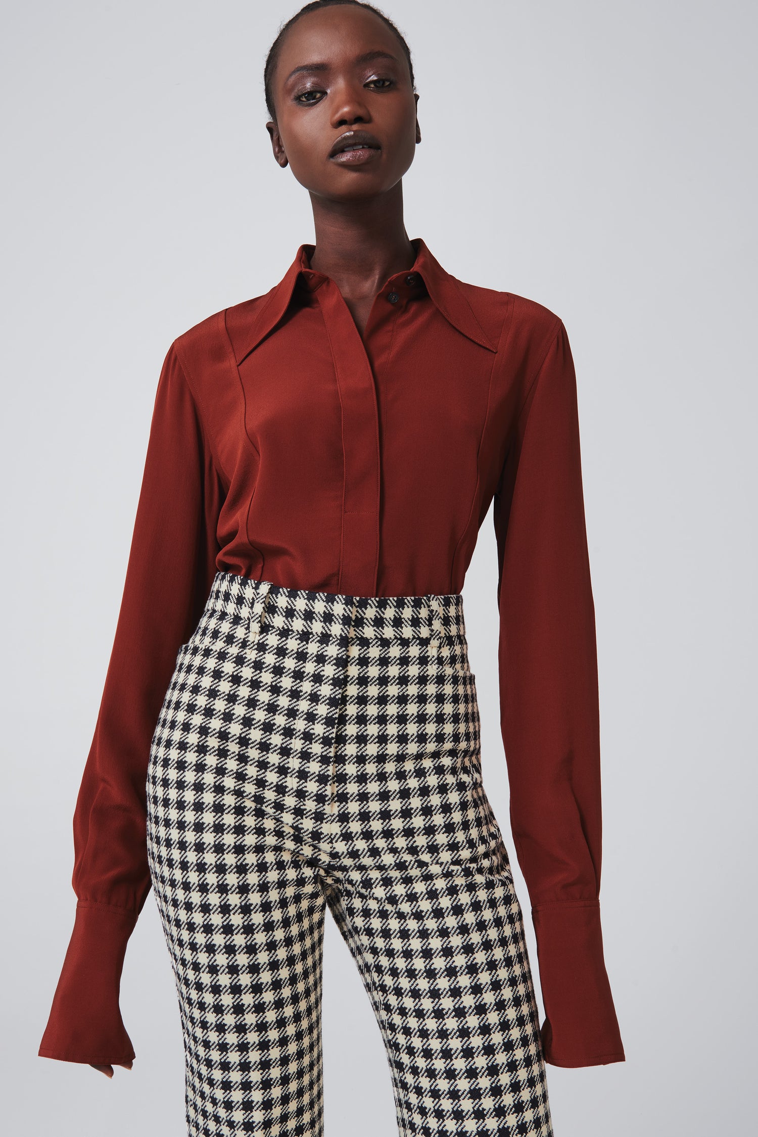 70s Collar Shirt in Chestnut Brown