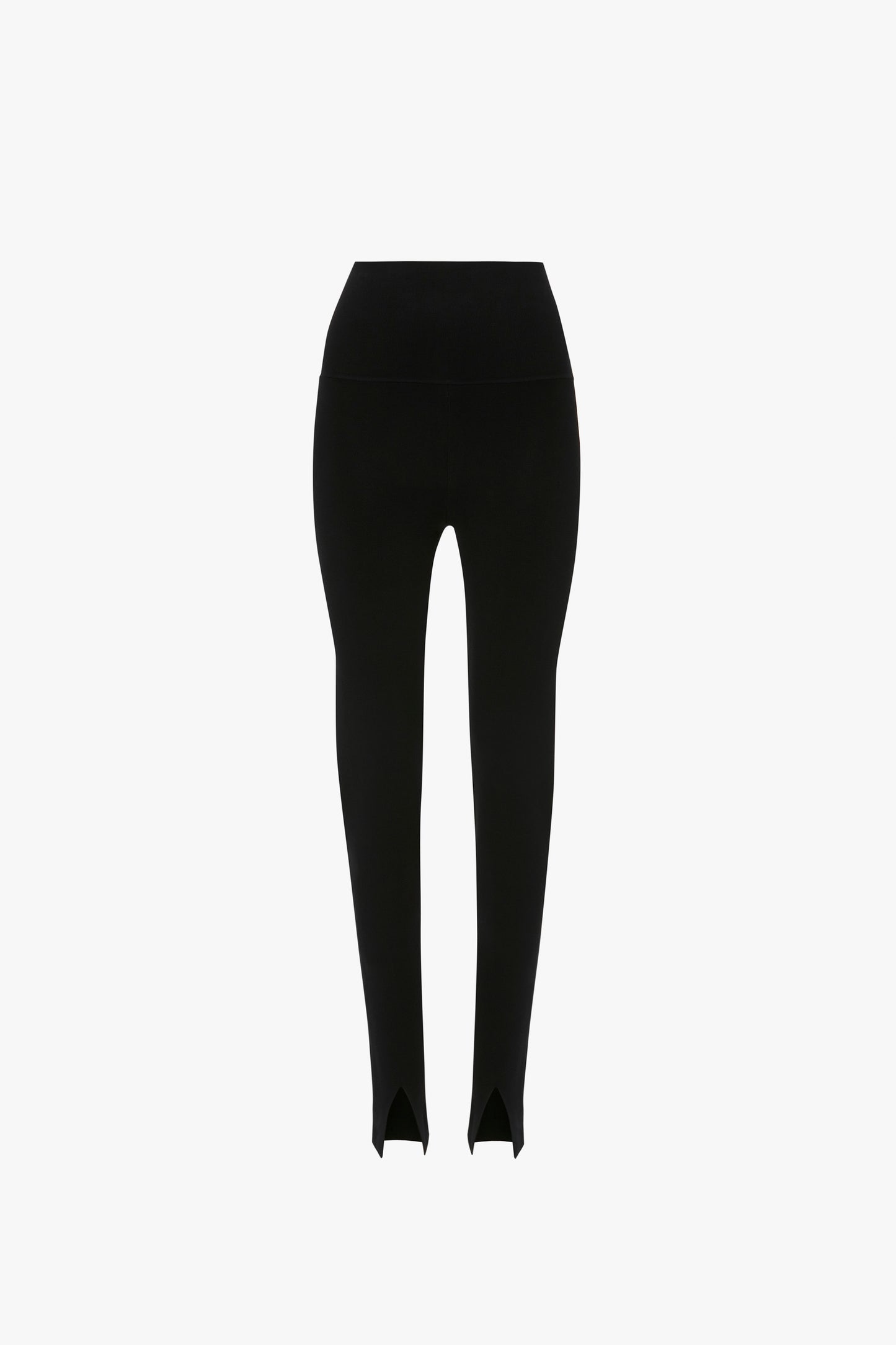VB Body Split Front Leggings in Black by Victoria Beckham, displayed against a plain white background.