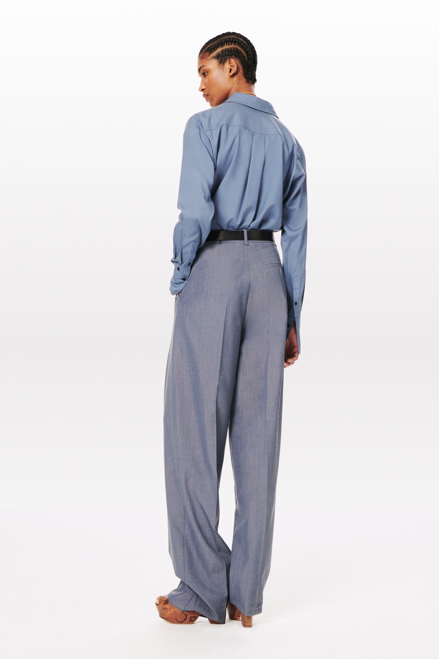 Wrap Blouse in Petrol Blue