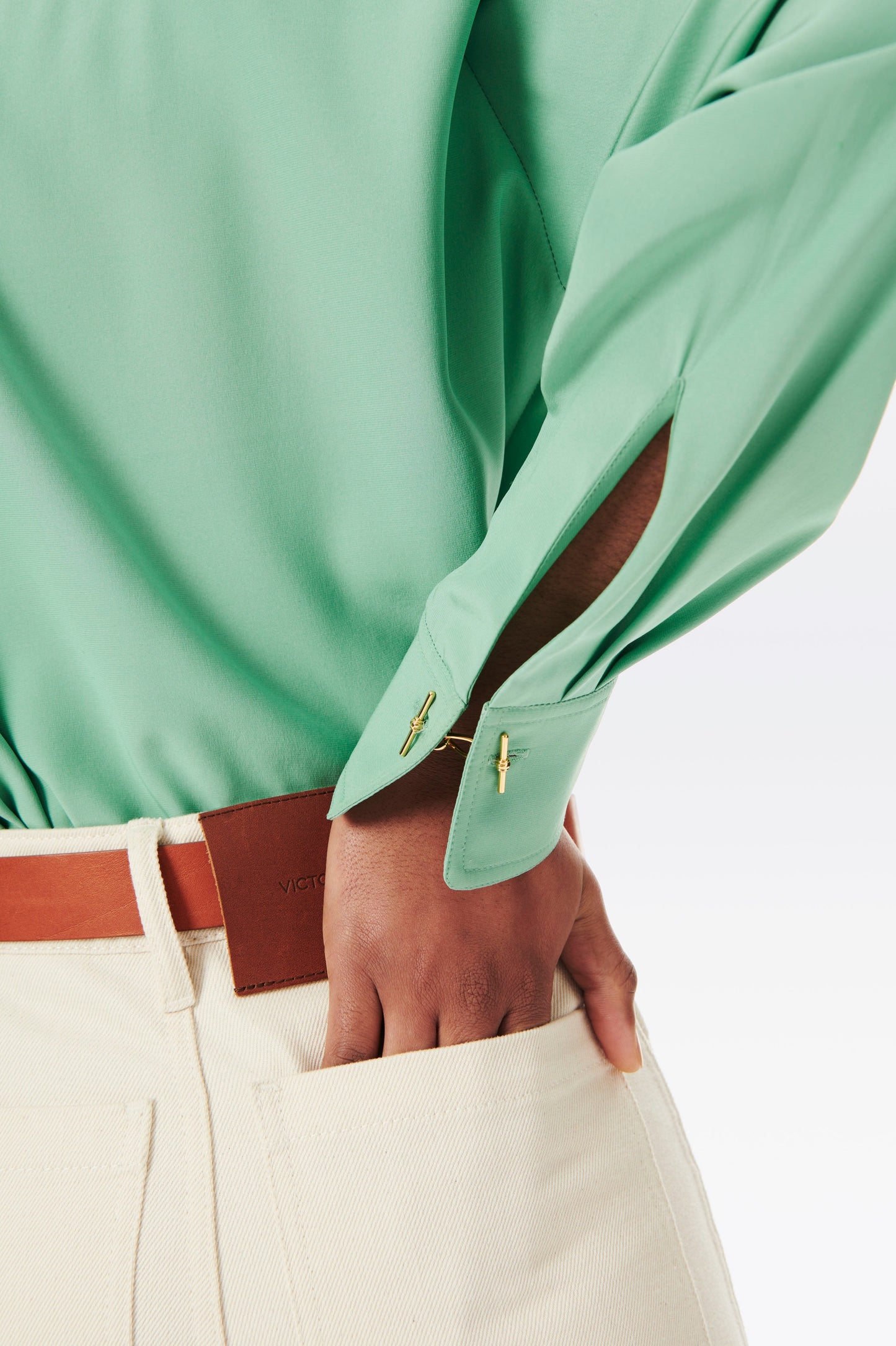 Drape Front Blouse in Spearmint