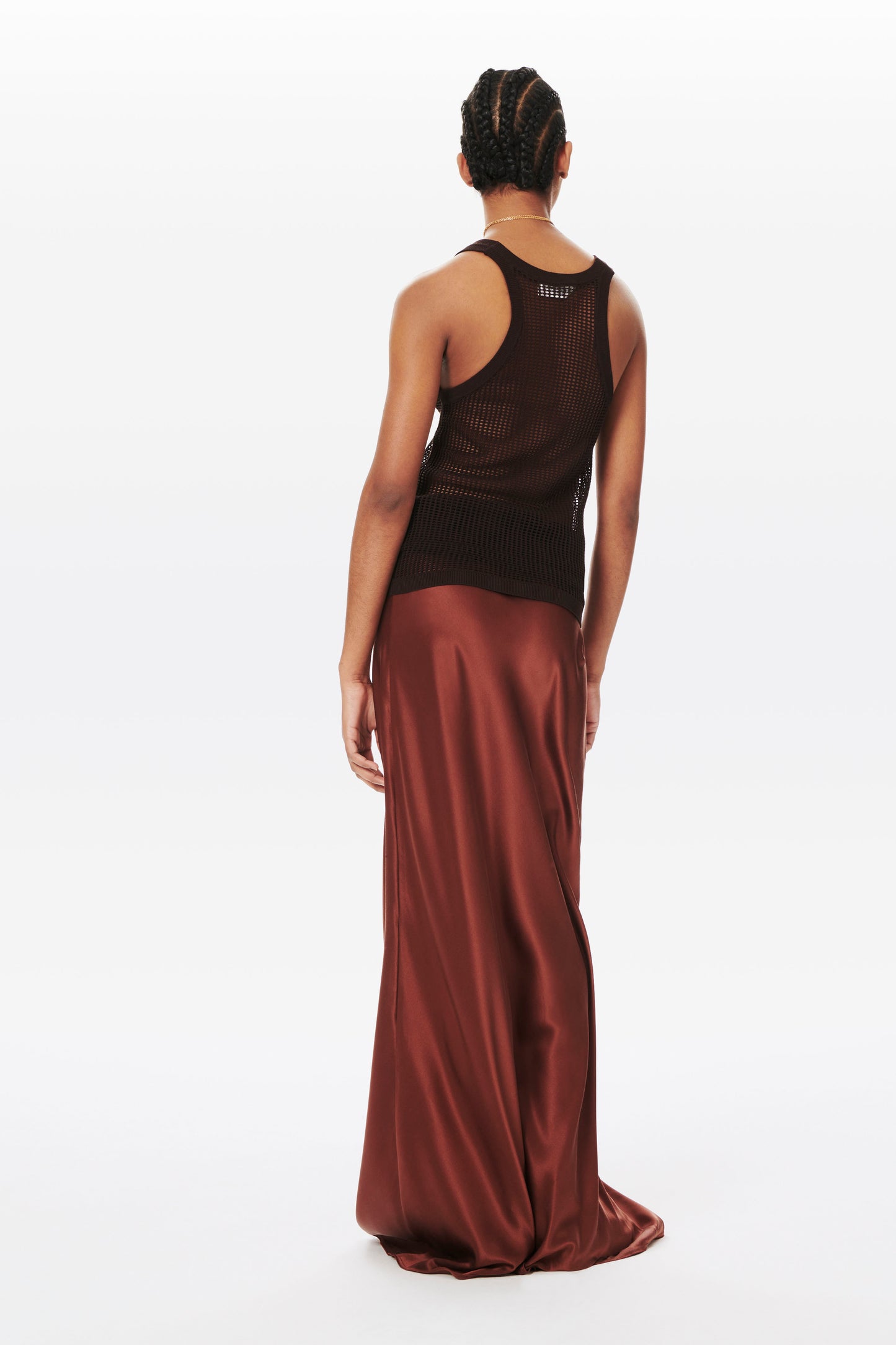 Maxi Slip Skirt in Chocolate