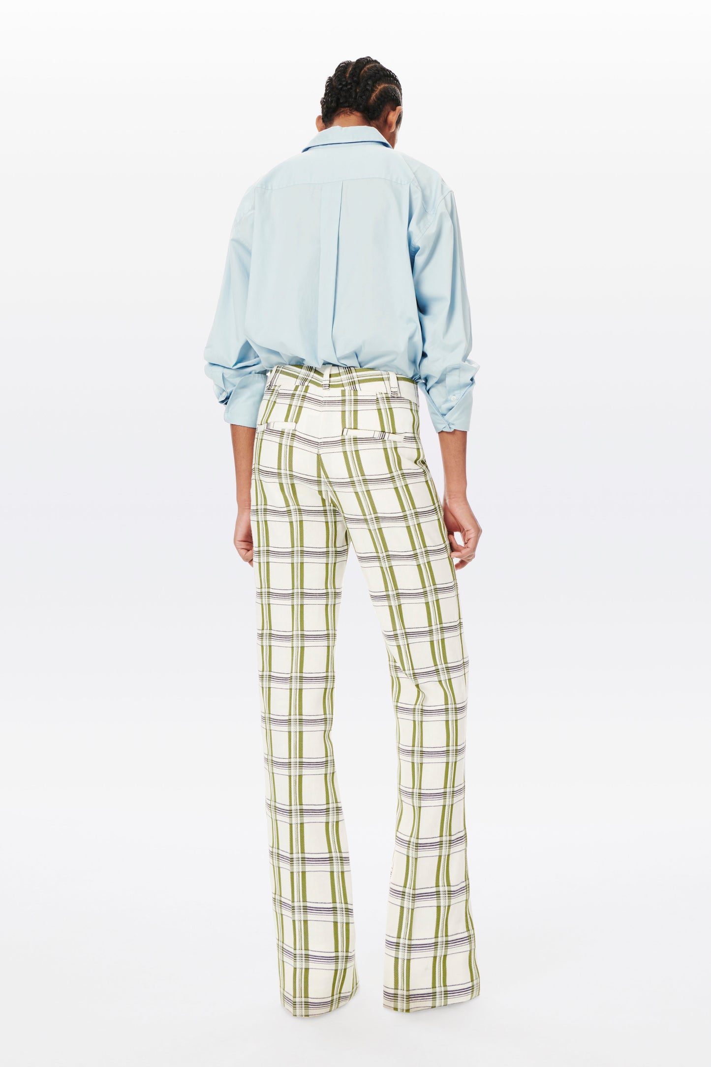 Relaxed Tailored Trouser in Off White, Navy and Khaki Check