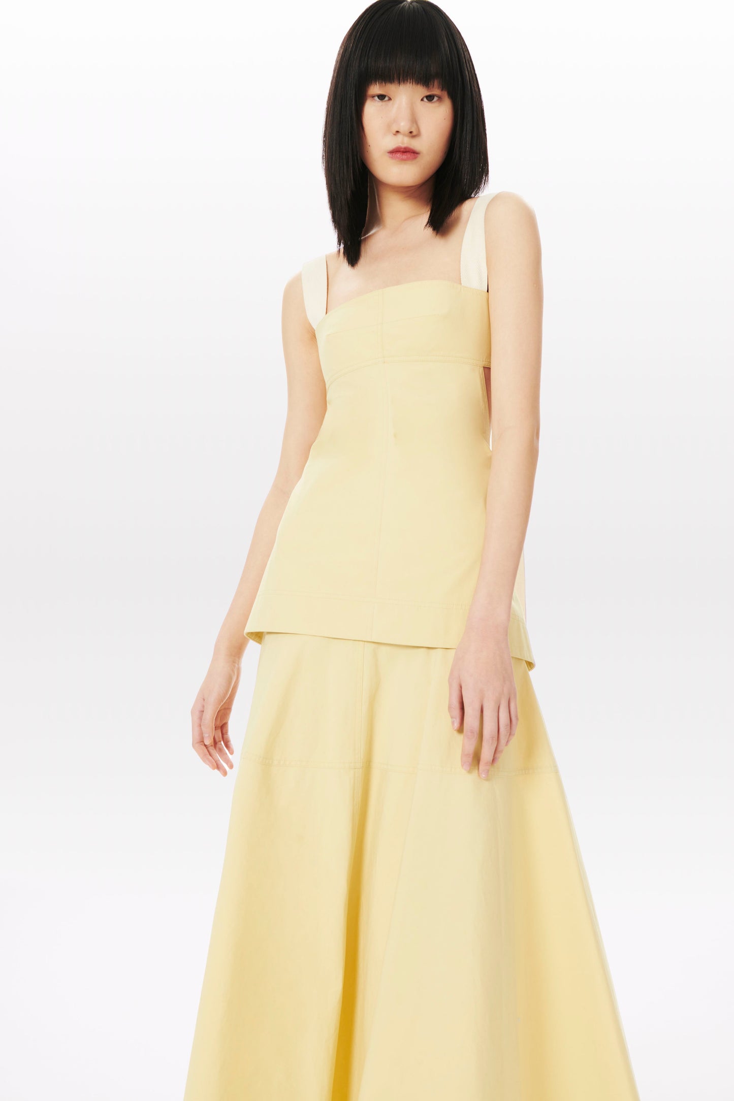Panelled Cami Top in Sand