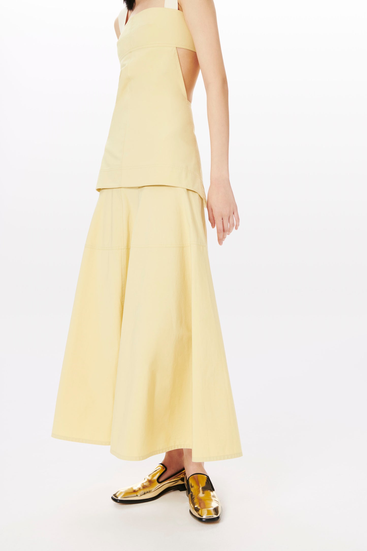 Panelled Maxi Skirt in Sand