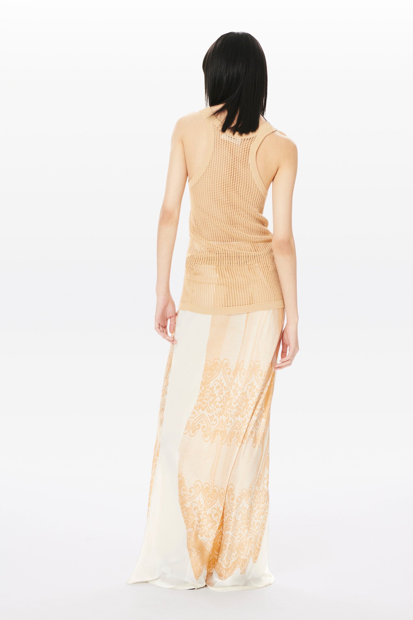 Scoop Neck String Vest in Caramel