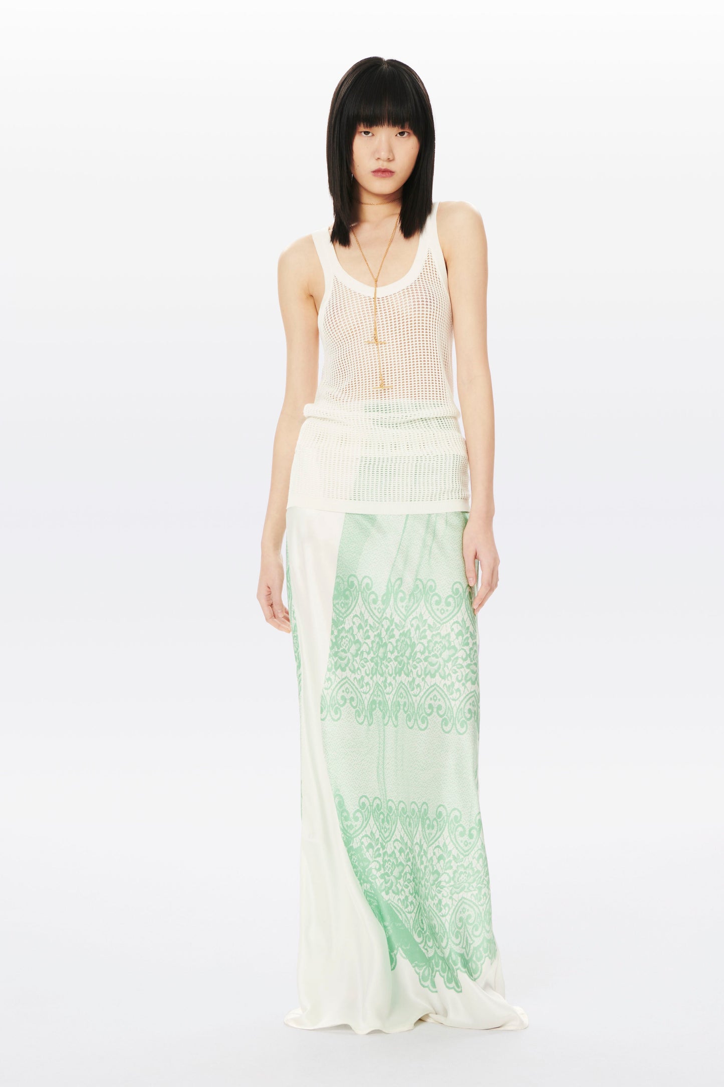 Scoop Neck String Vest in White