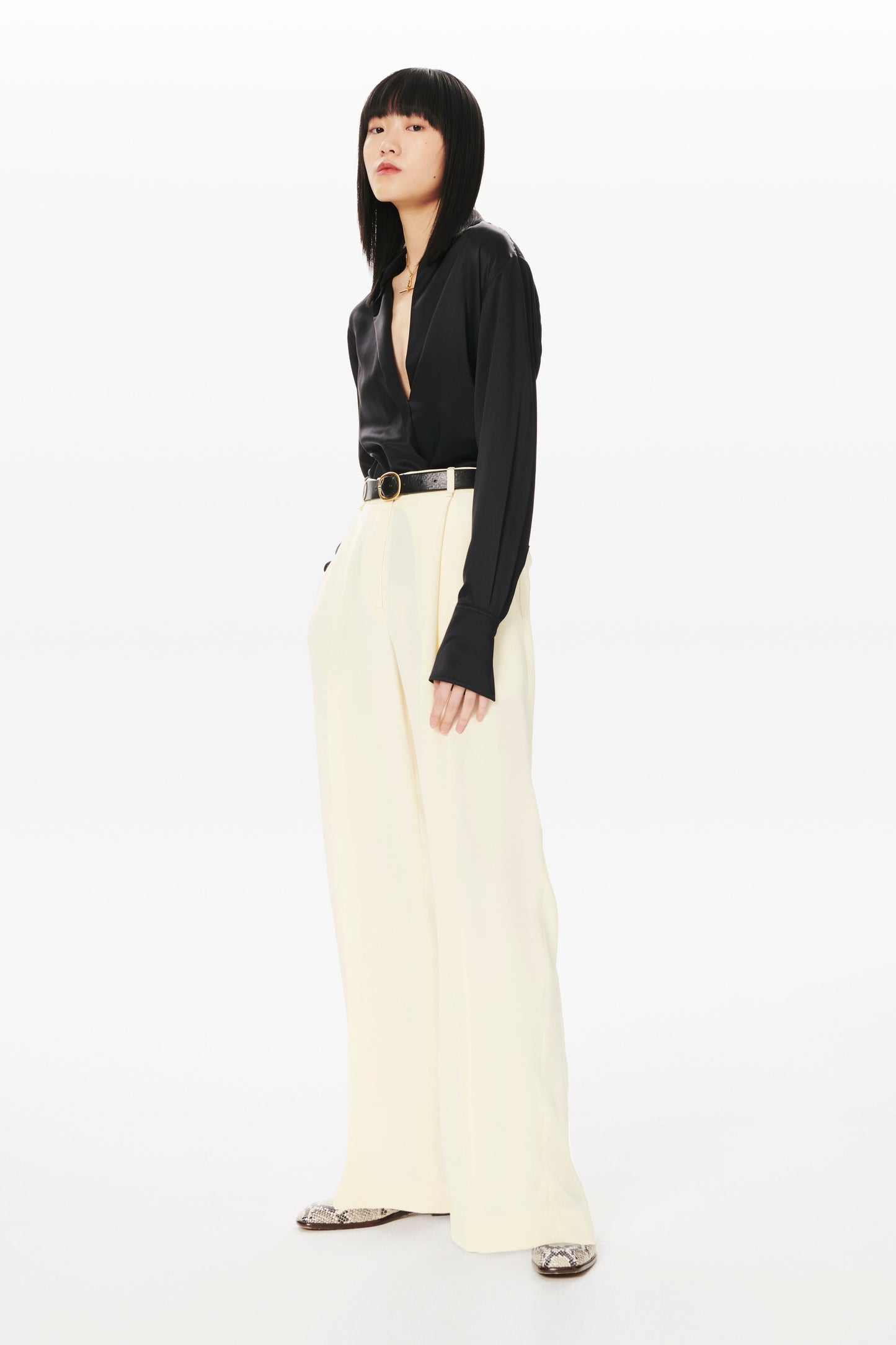 Single Pleat Trouser in Cream