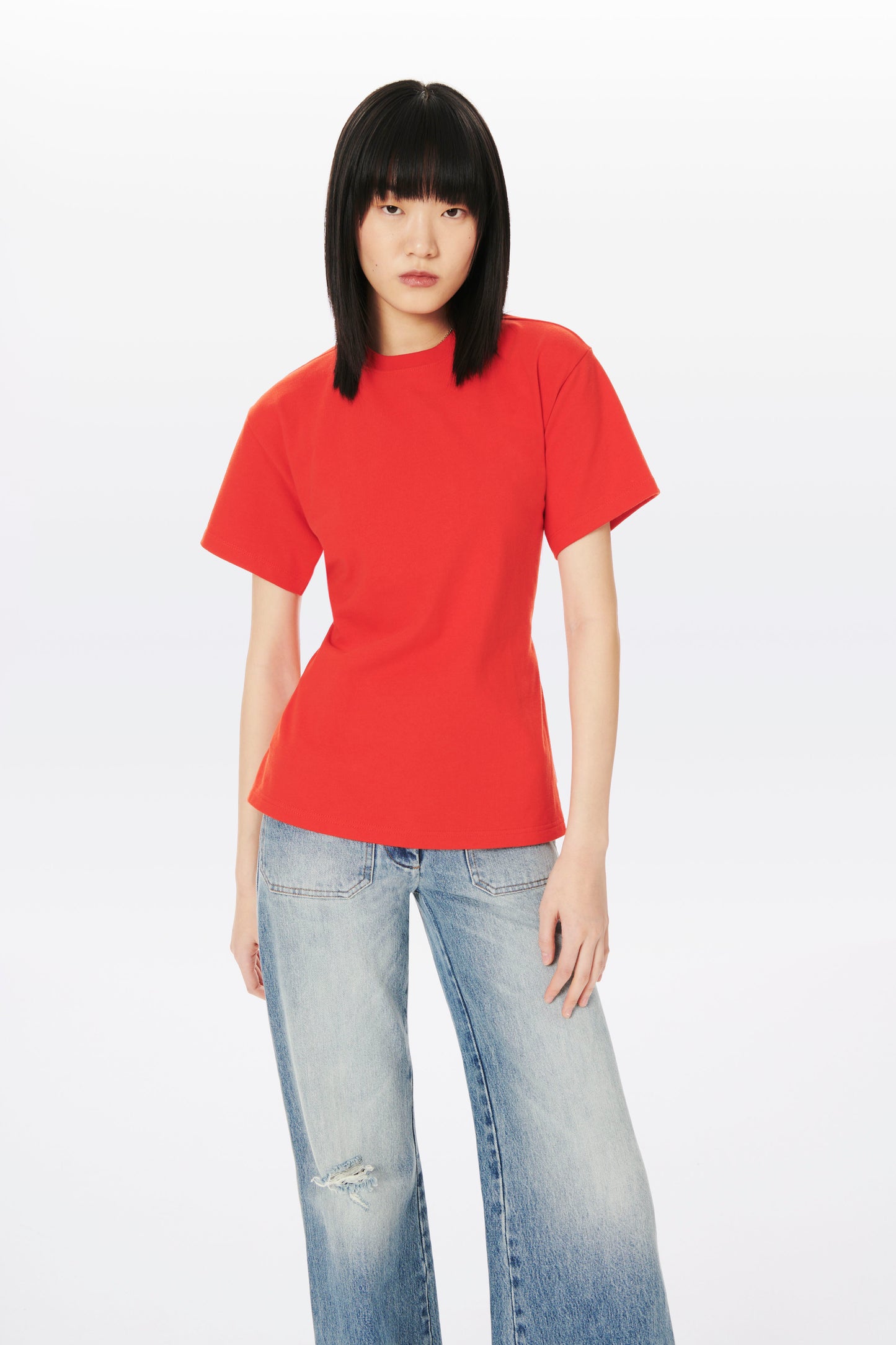 Twist-Back T-shirt in Red