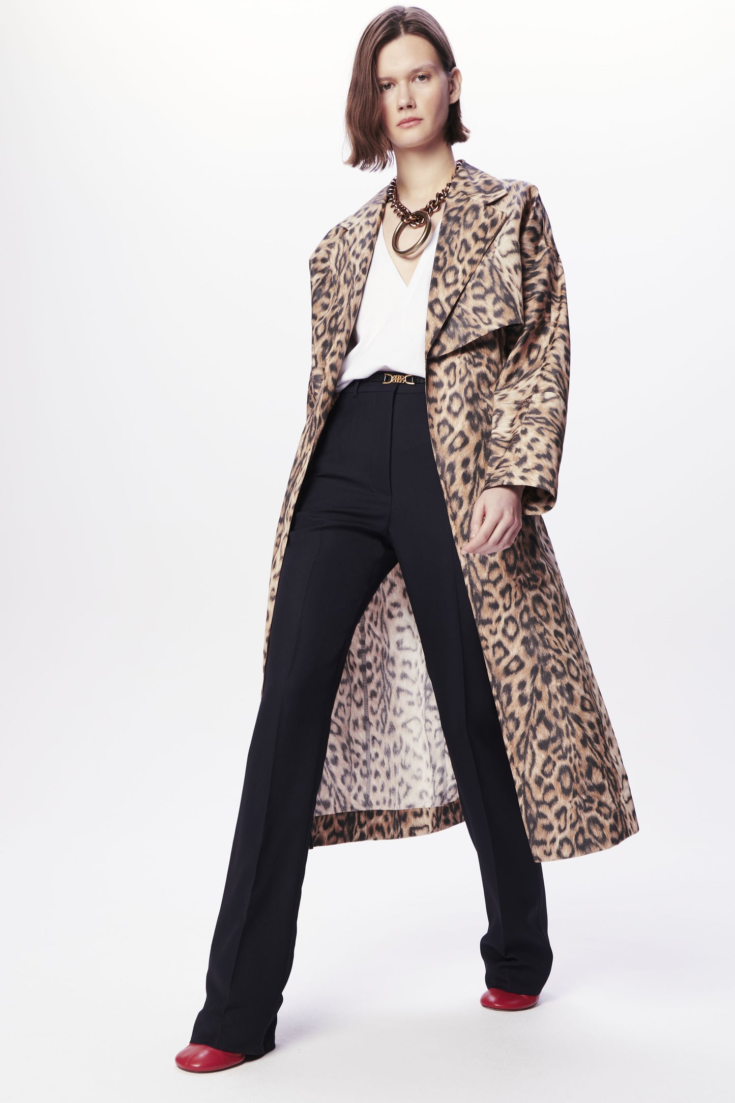 Lightweight Trench Coat in Leopard Print