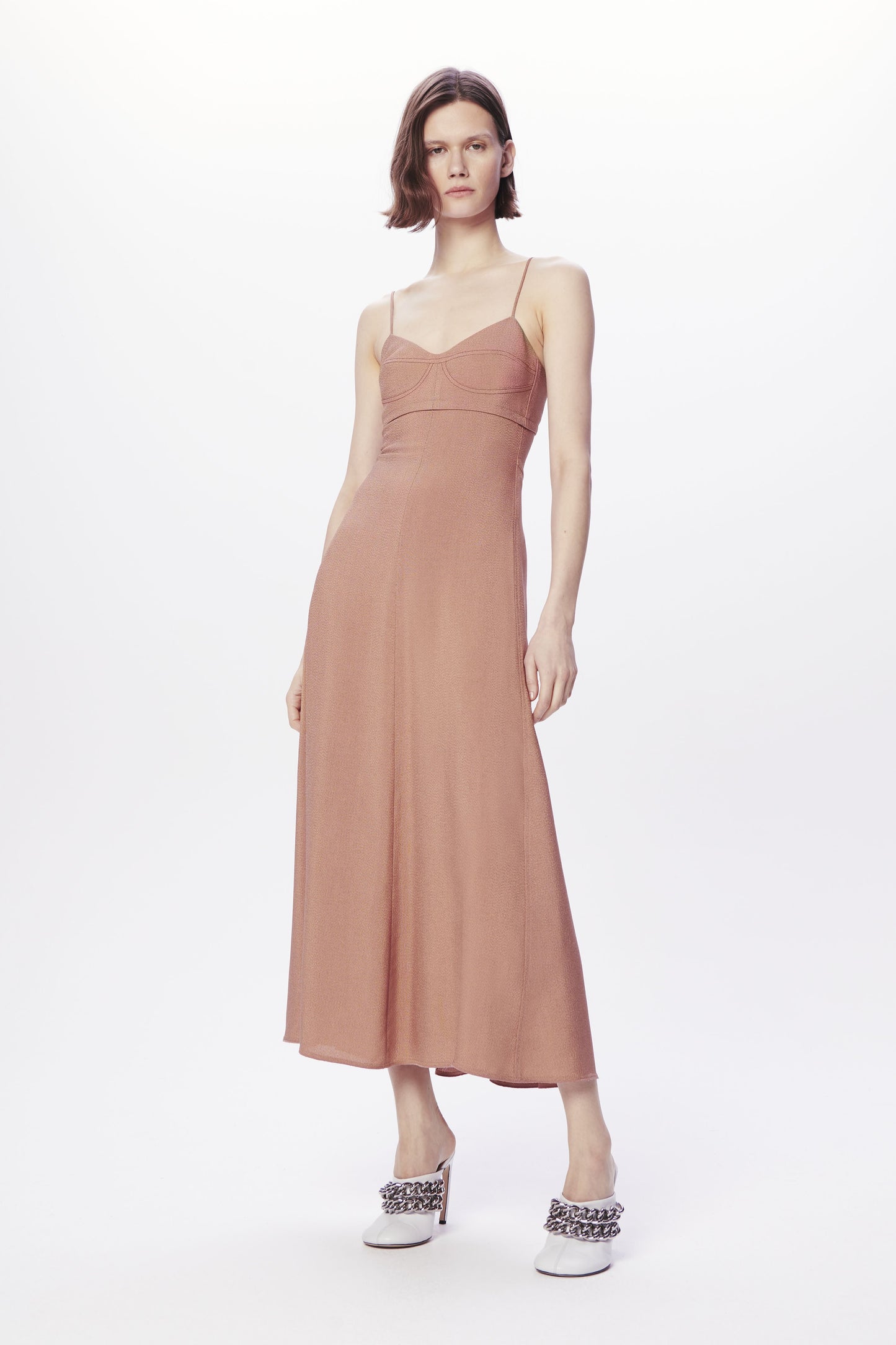 Cami Midi Dress in Dark Nude