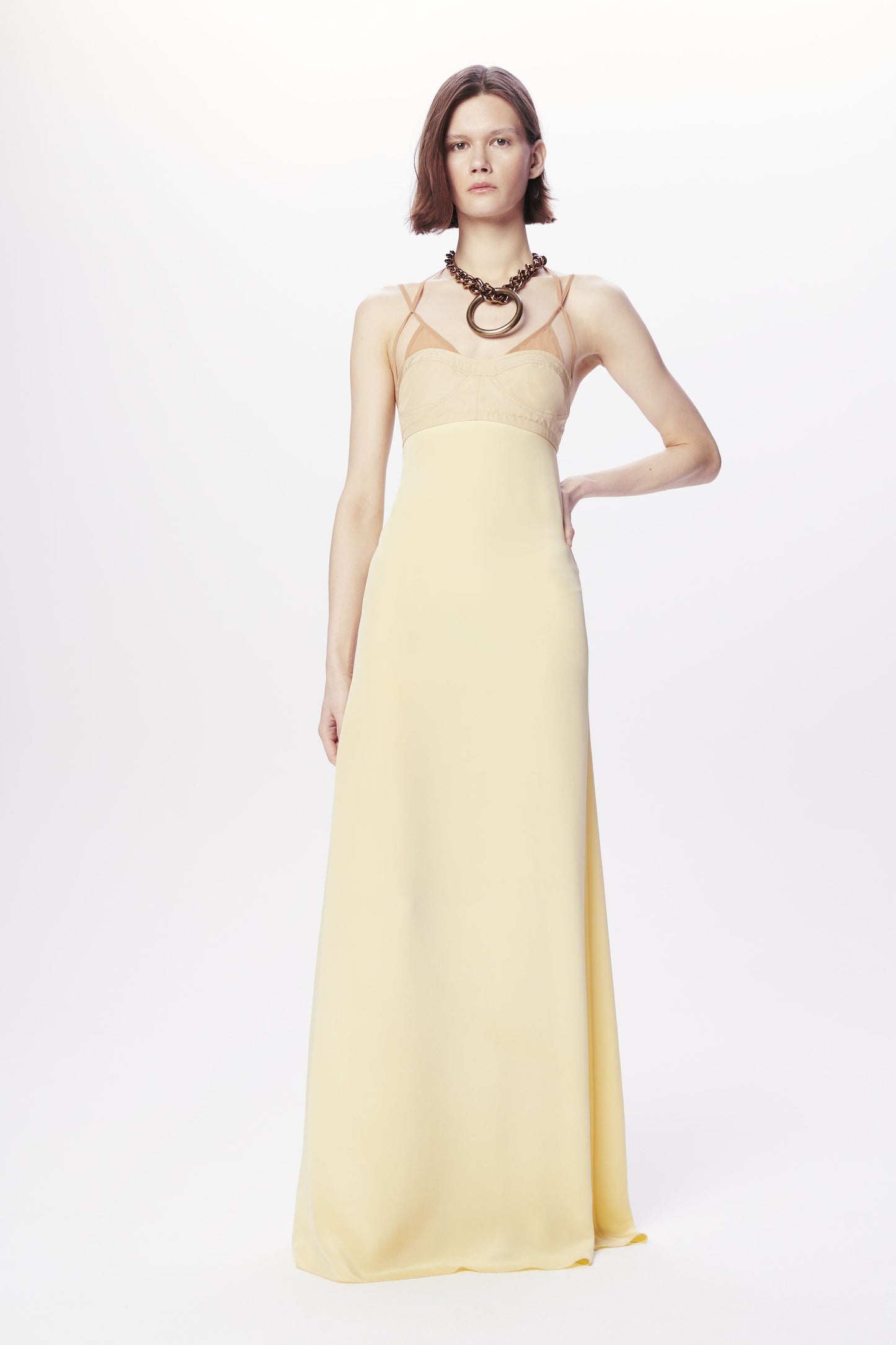 Double Layer Cami Dress in Banana
