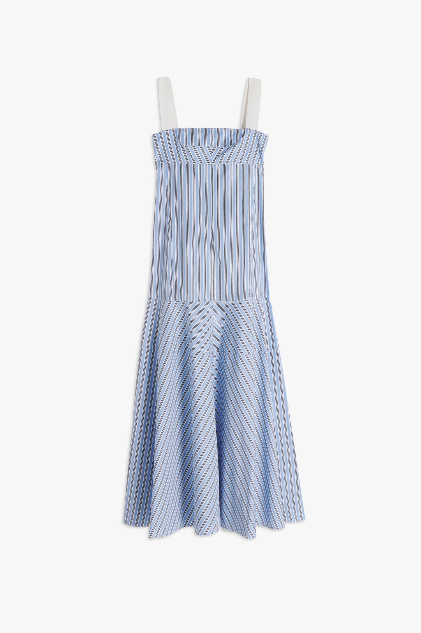 Panelled Maxi Dress in Oxford Blue Stripe