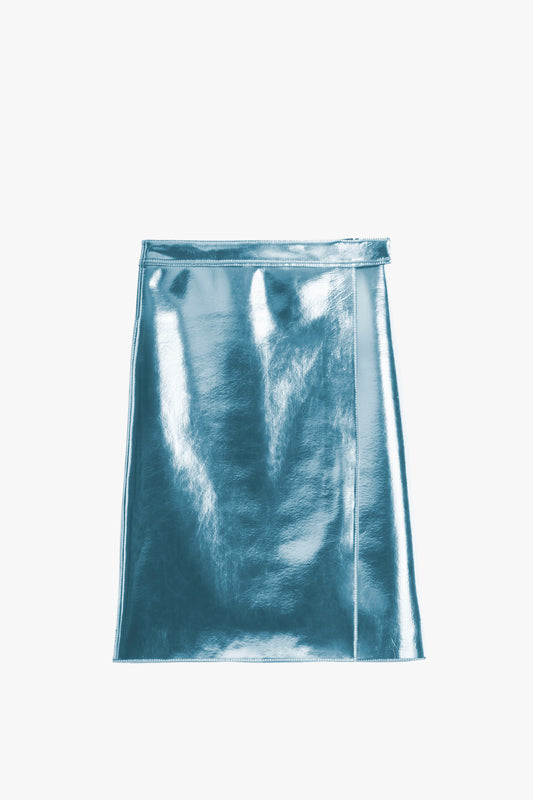 Scuba Wrap Skirt in Ice Blue