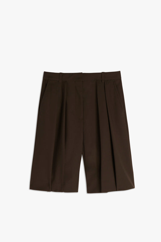 Tailored Shorts in Dark Brown