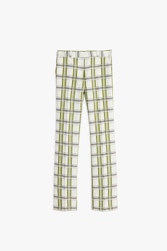 Relaxed Tailored Trouser in Off White, Navy and Khaki Check