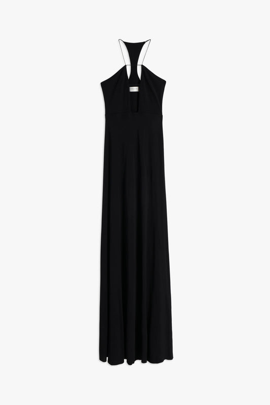 Halter Floor-Length Dress in Black