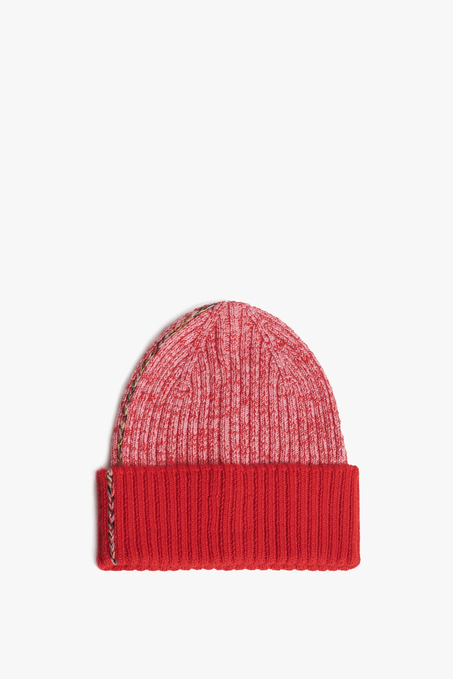 VB x Woolmark Beanie & Snood Set in Bright Red & Pink